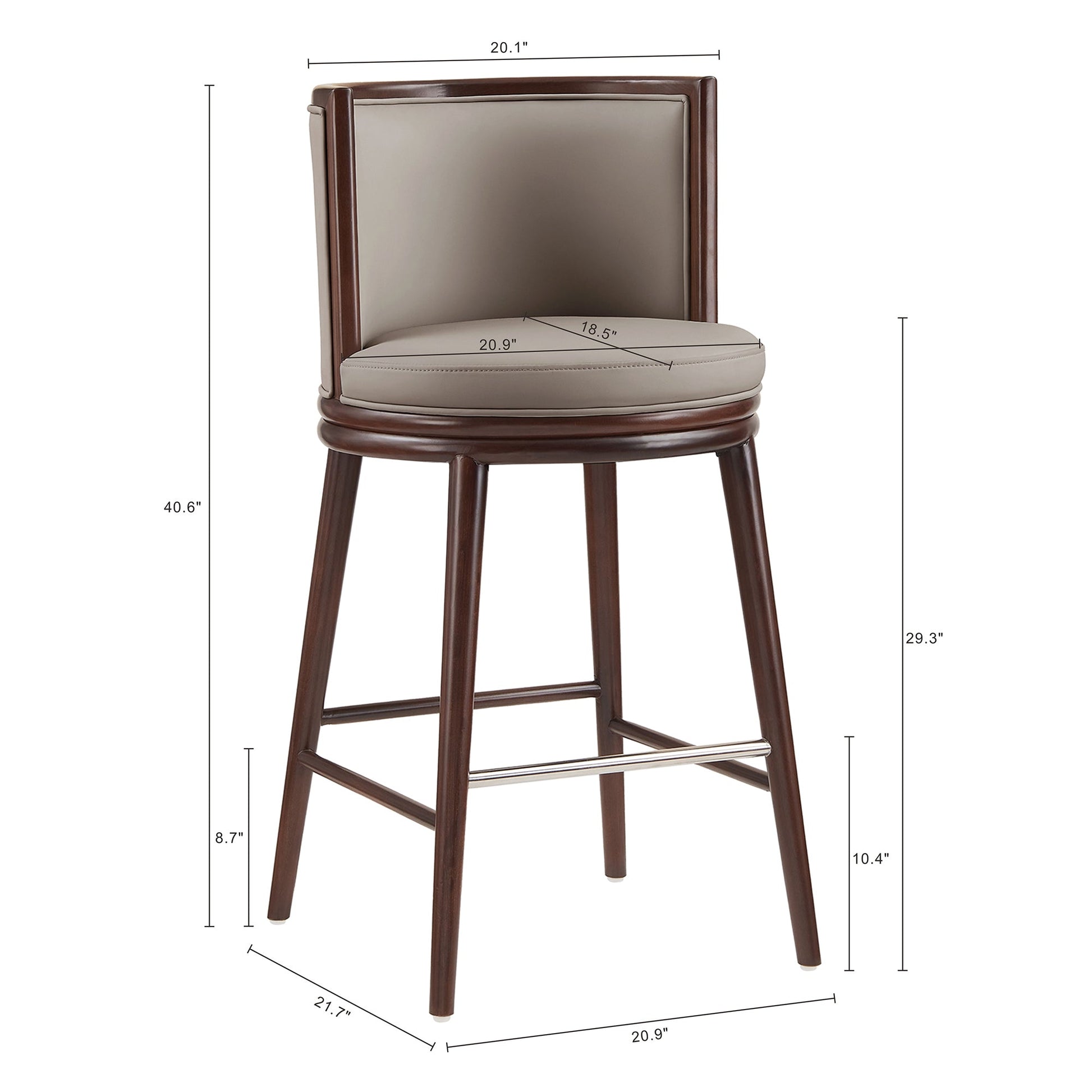 Evalyn Barstool in Taupe (set of 2) - Ornate Home
