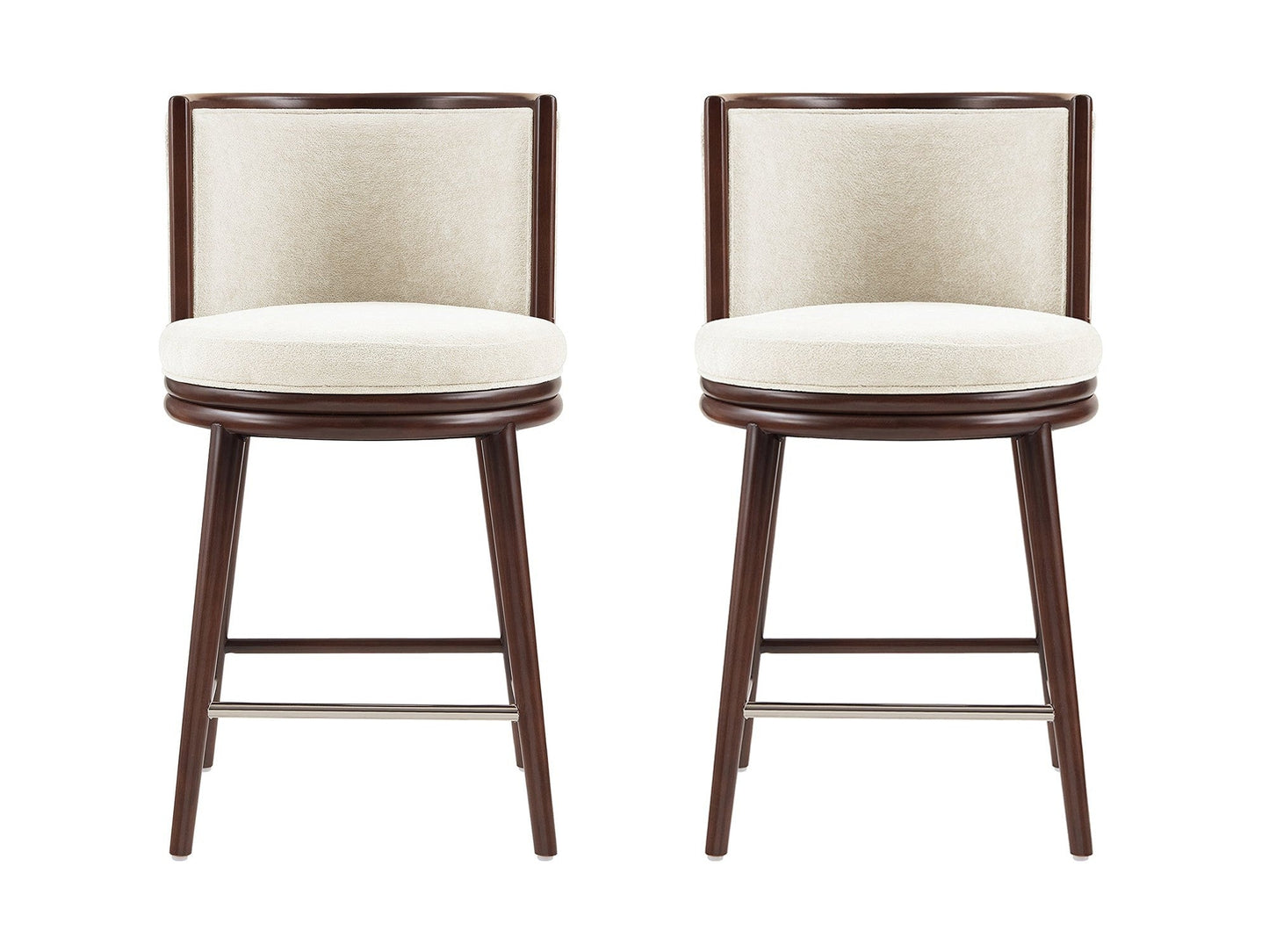 Evalyn Counter Stool in Cream (set of 2) - Ornate Home