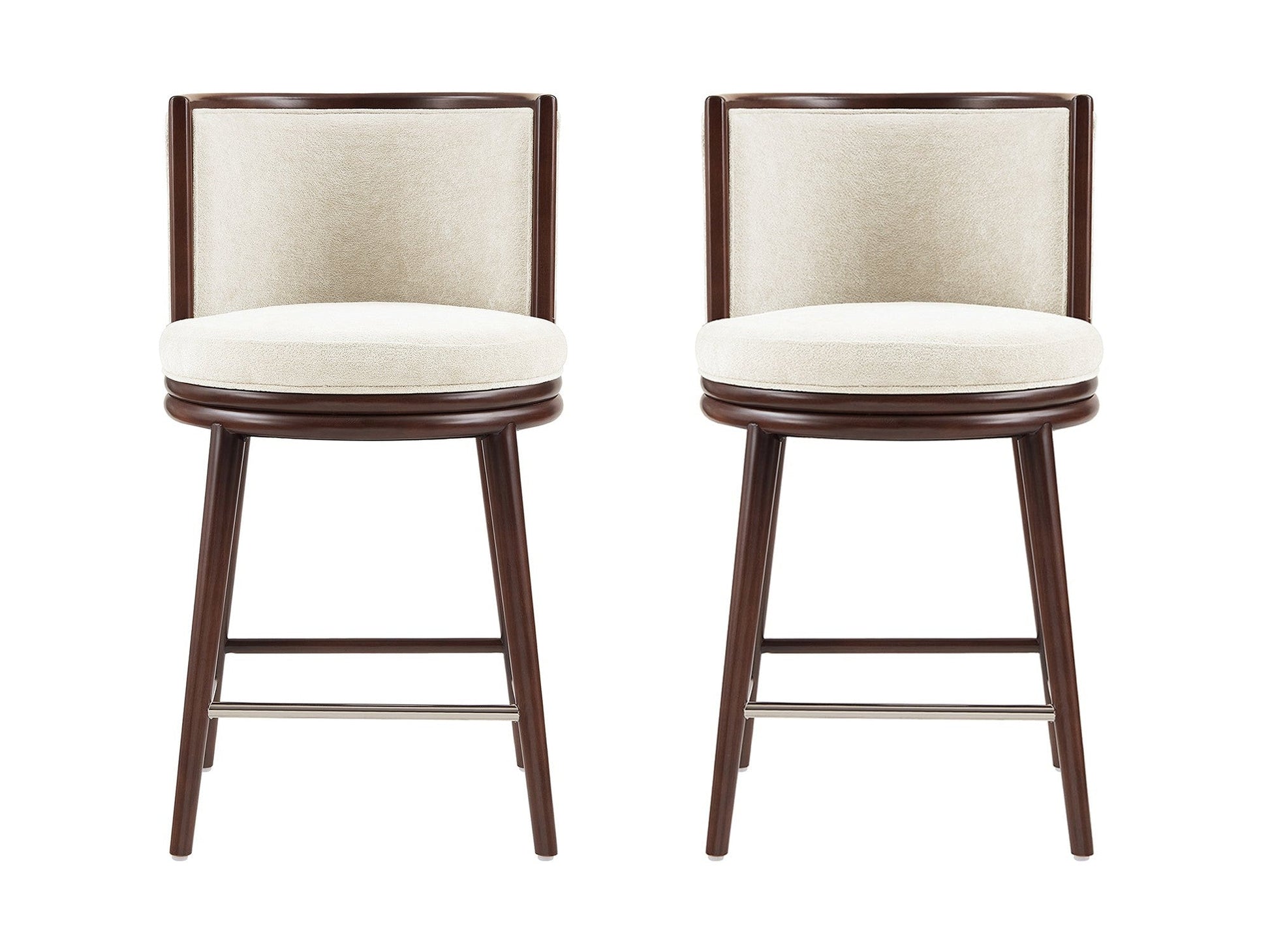 Evalyn Counter Stool in Cream (set of 2) - Ornate Home