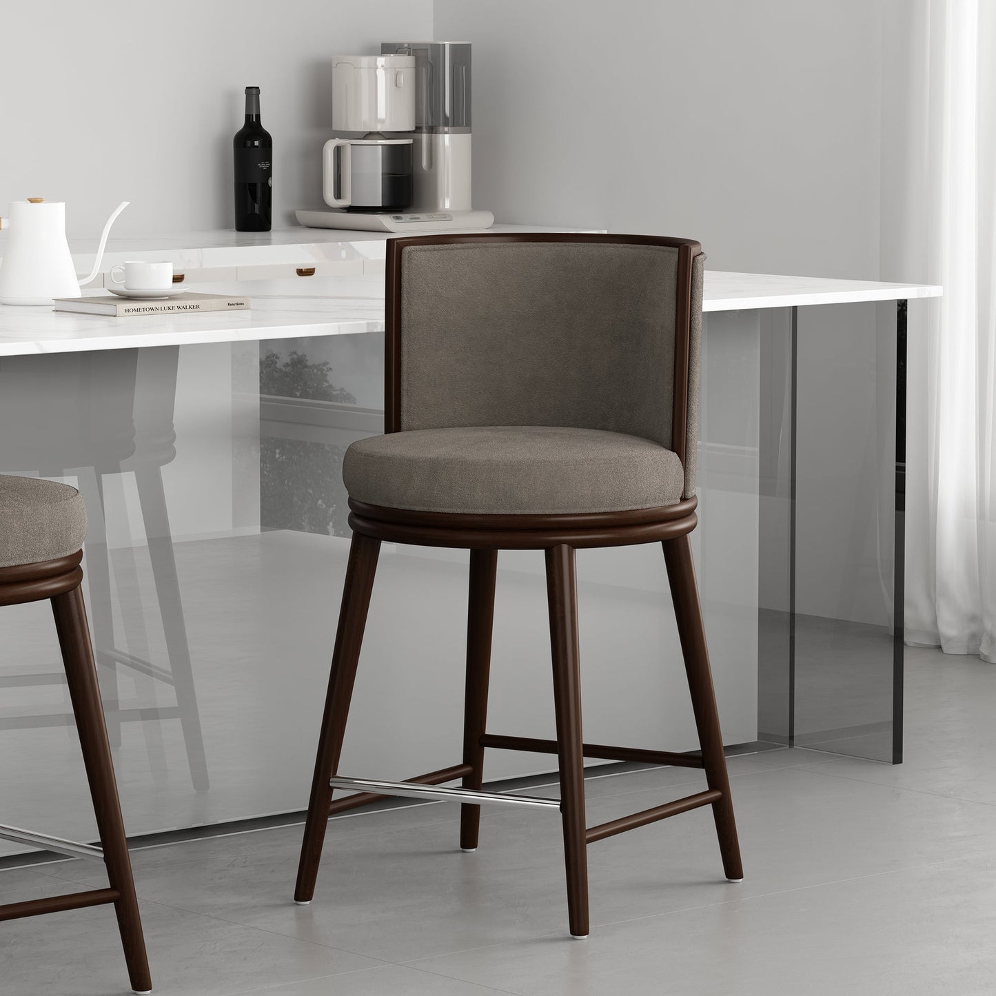 Evalyn Counter Stool in Dove - Ornate Home
