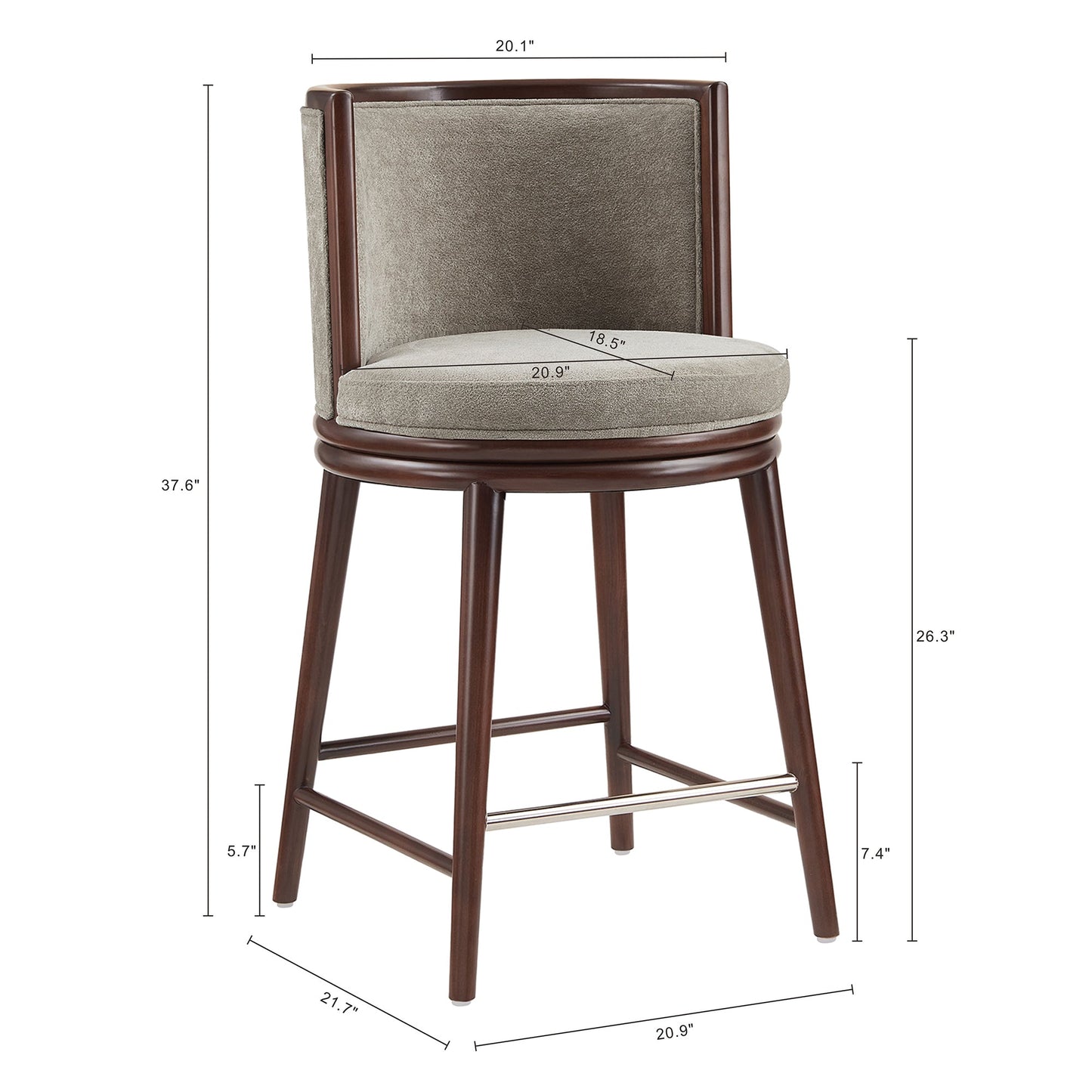 Evalyn Counter Stool in Dove (set of 2) - Ornate Home