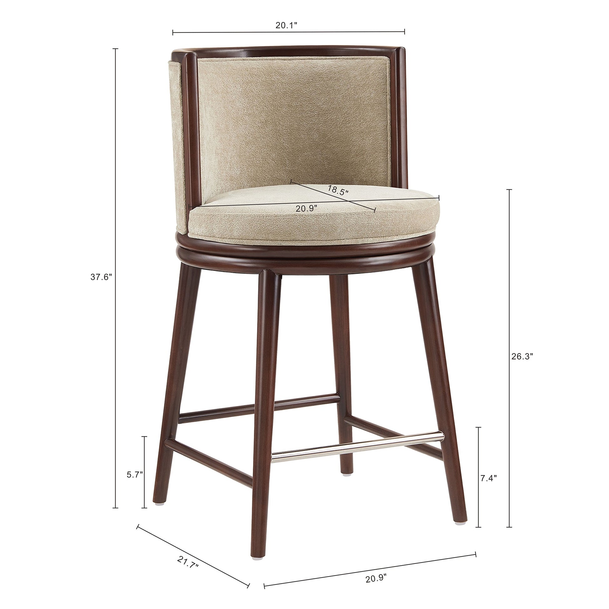 Evalyn Counter Stool in Natural - Ornate Home