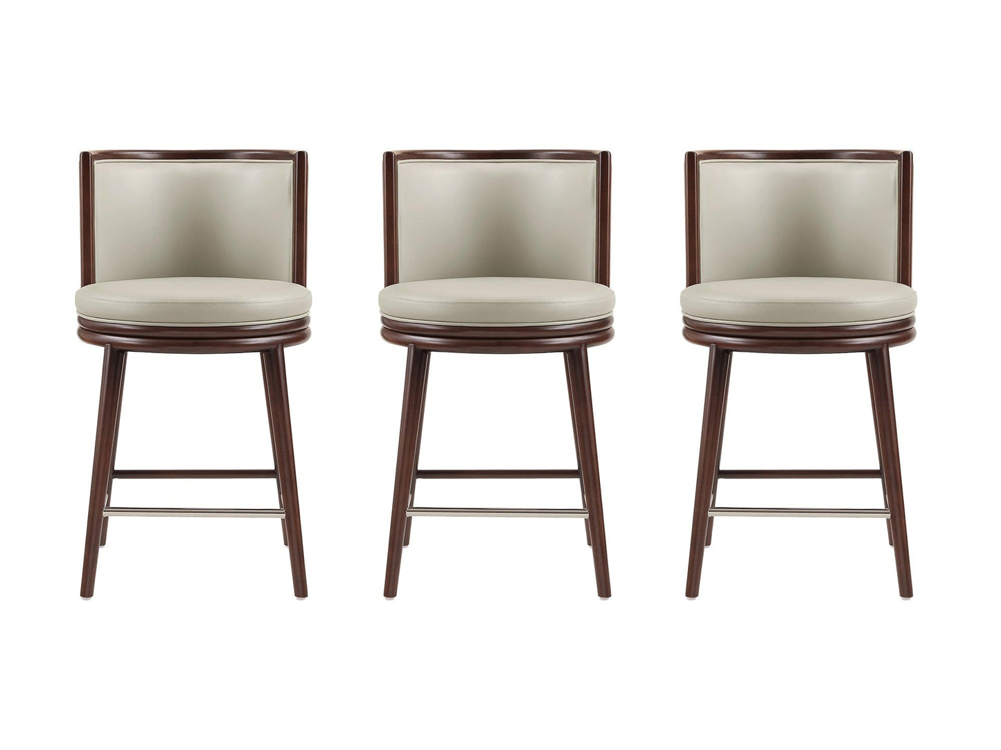 Evalyn Counter Stool in Stone (set of 3) - Ornate Home