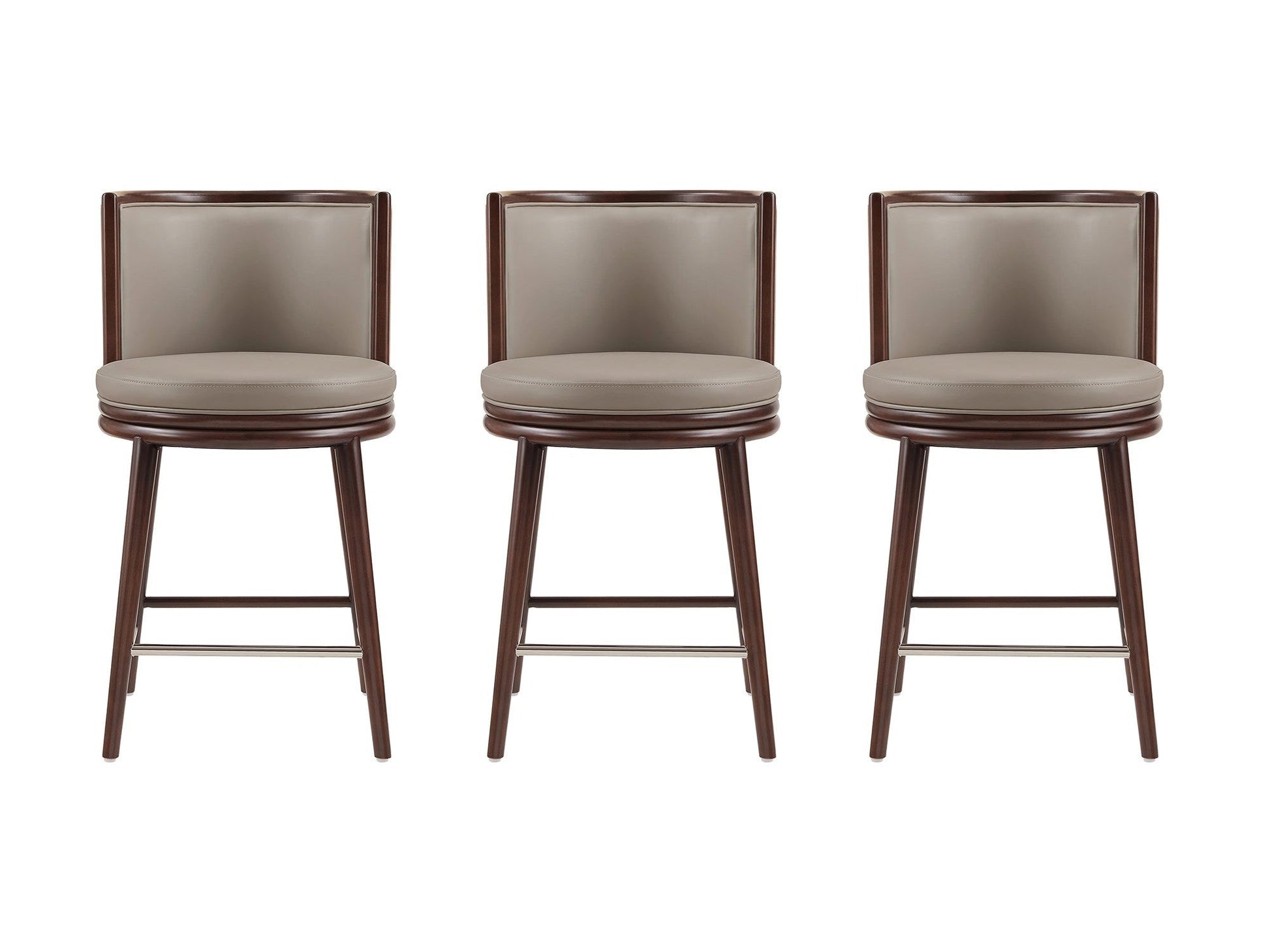 Evalyn Counter Stool in Taupe (set of 3) - Ornate Home