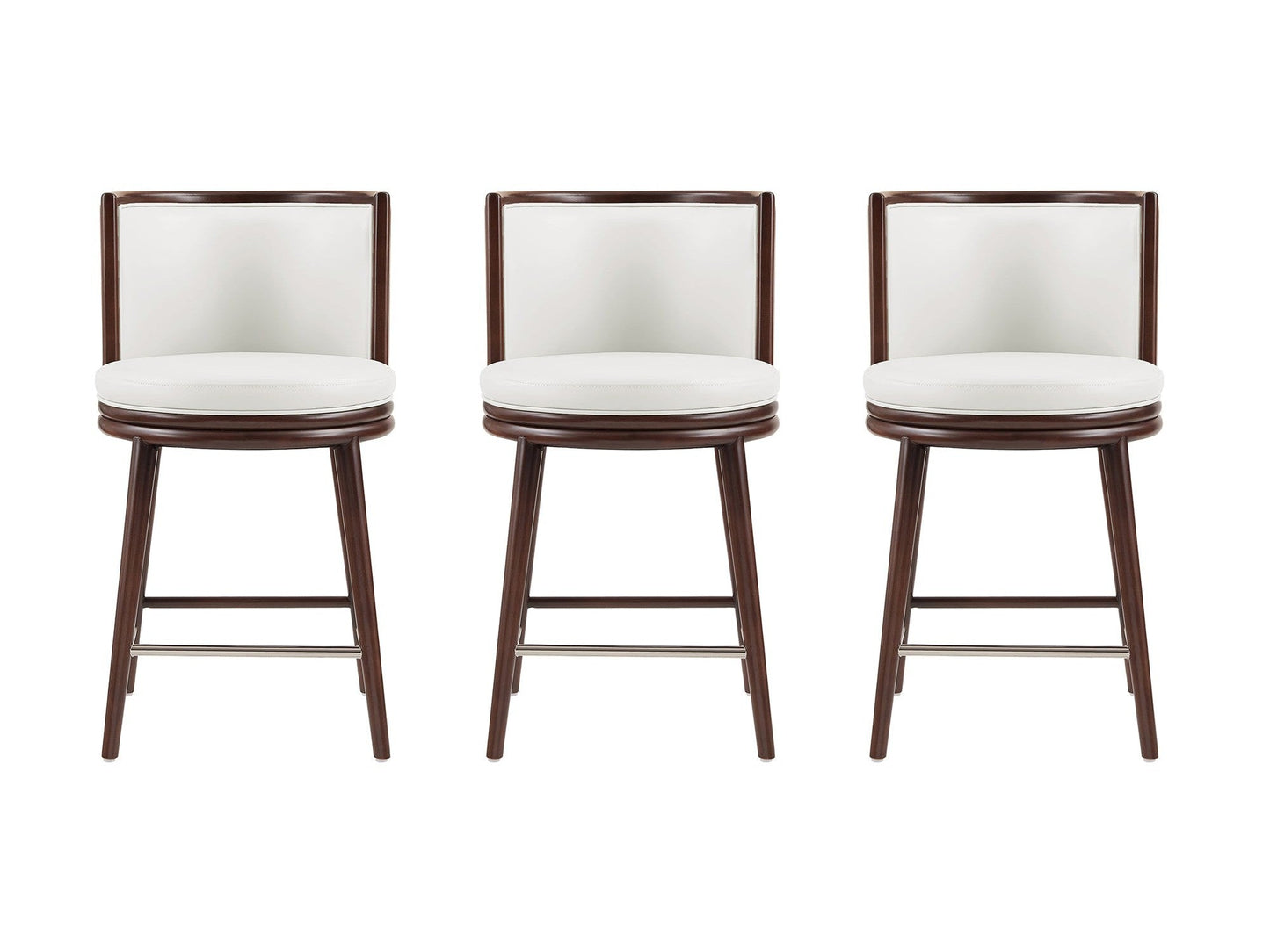 Evalyn Counter Stool in White (set of 3) - Ornate Home