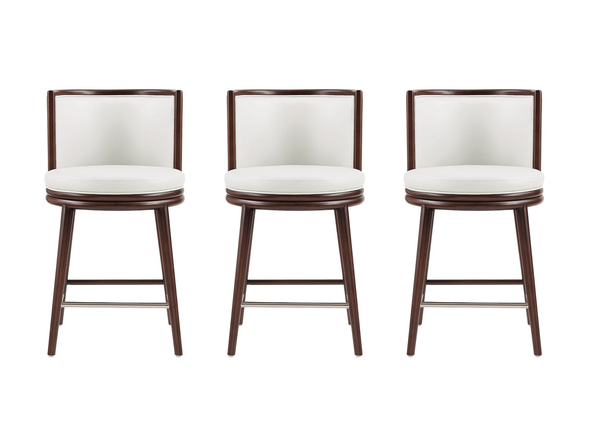 Evalyn Counter Stool in White (set of 3) - Ornate Home