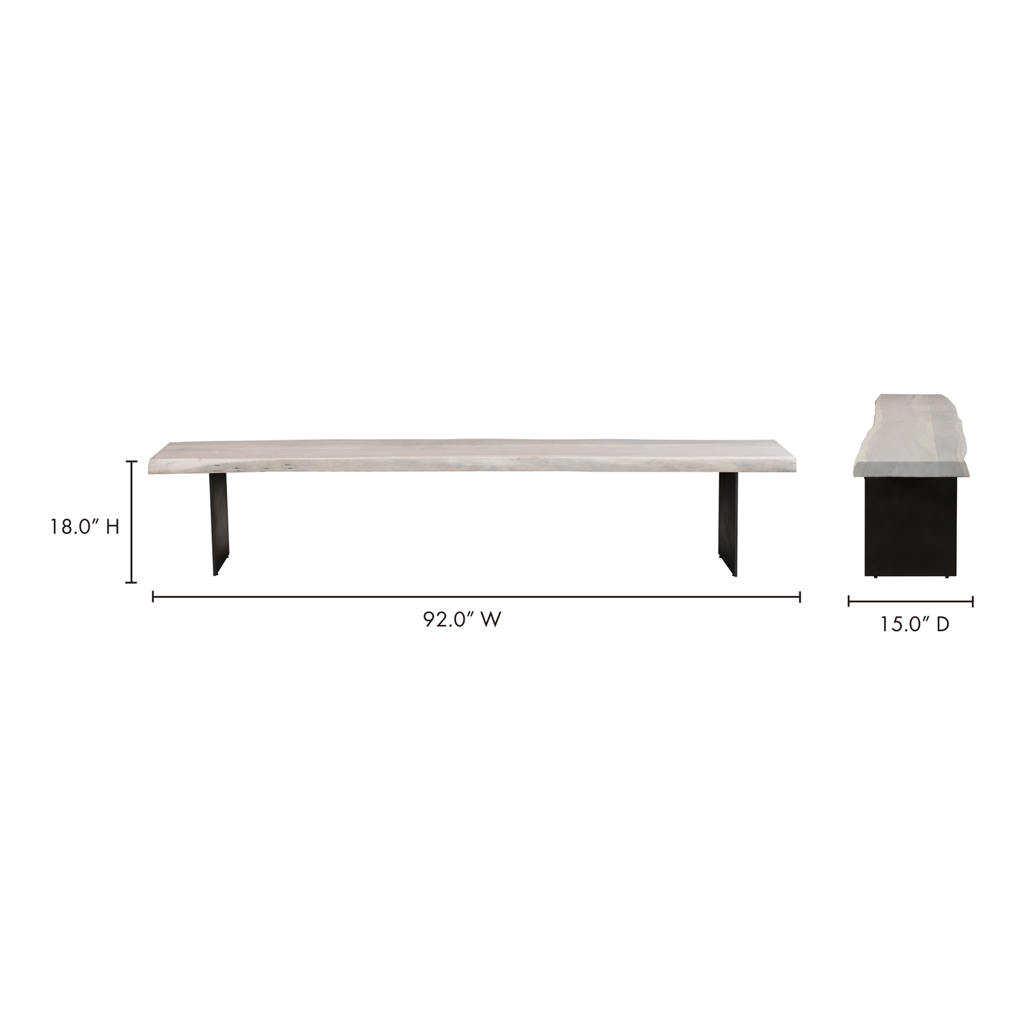 Evans White Dining Bench - Ornate Home