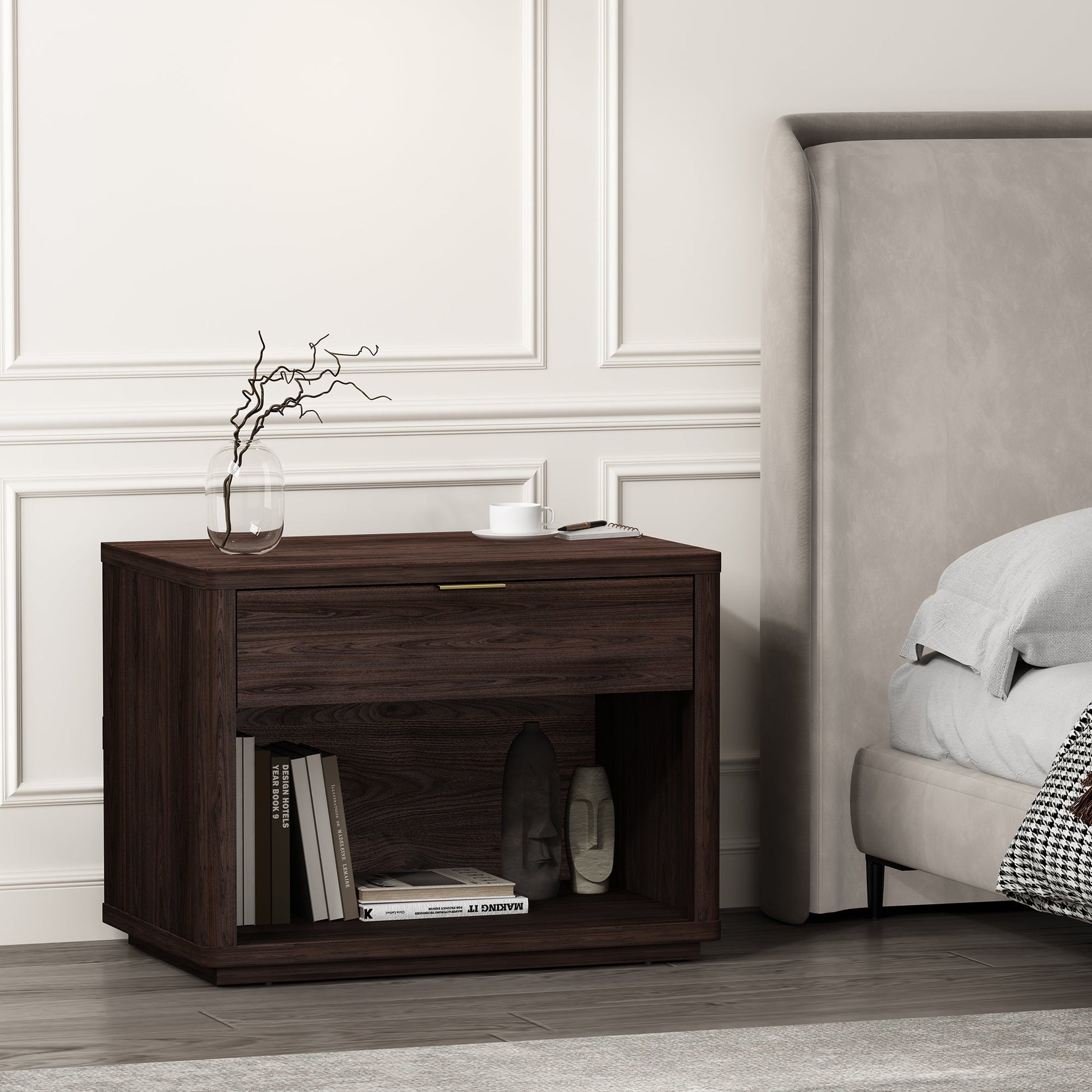 Evelyn 32" Nightstand 2.0 in Brown - Ornate Home