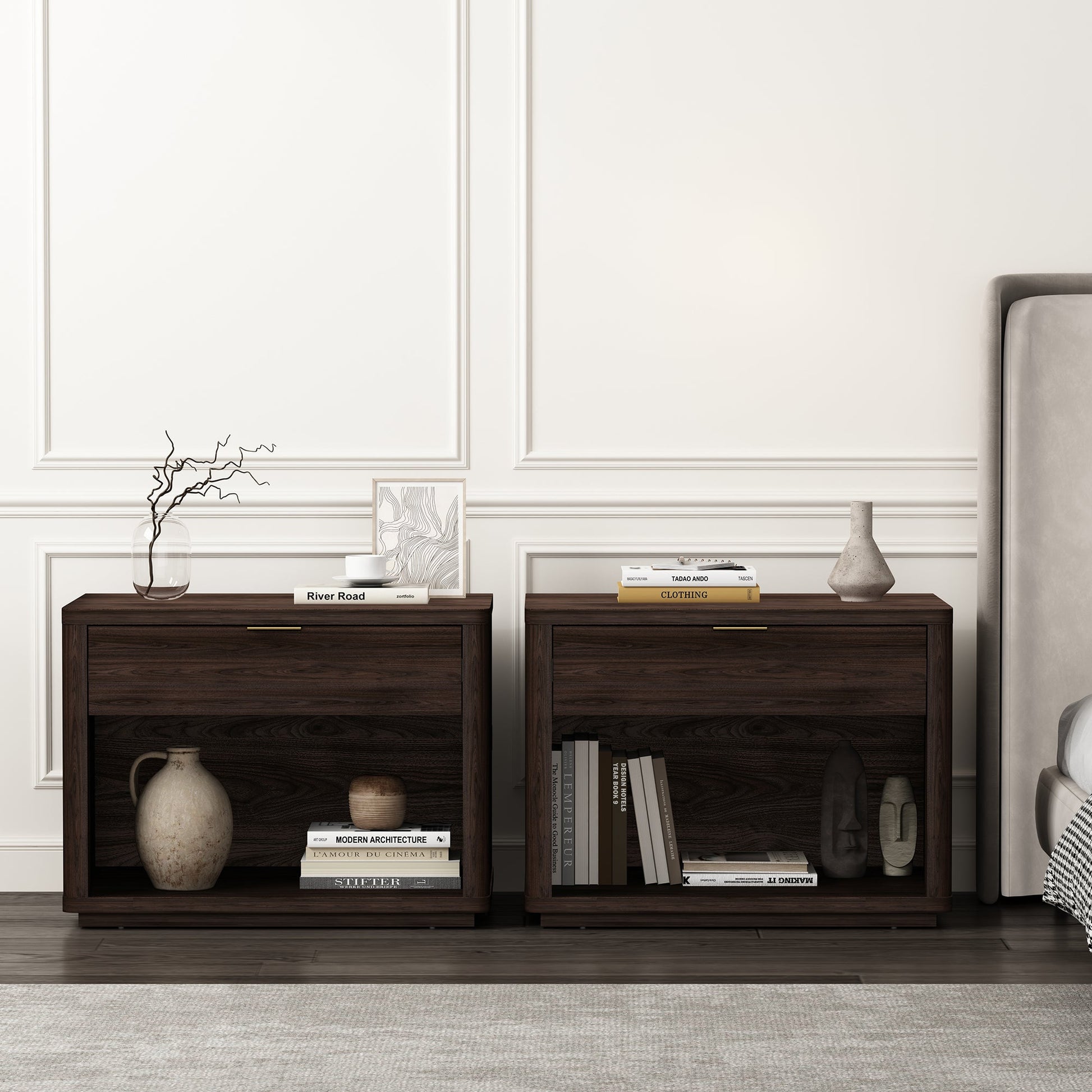 Evelyn 32" Nightstand 2.0 in Brown (set of 2) - Ornate Home
