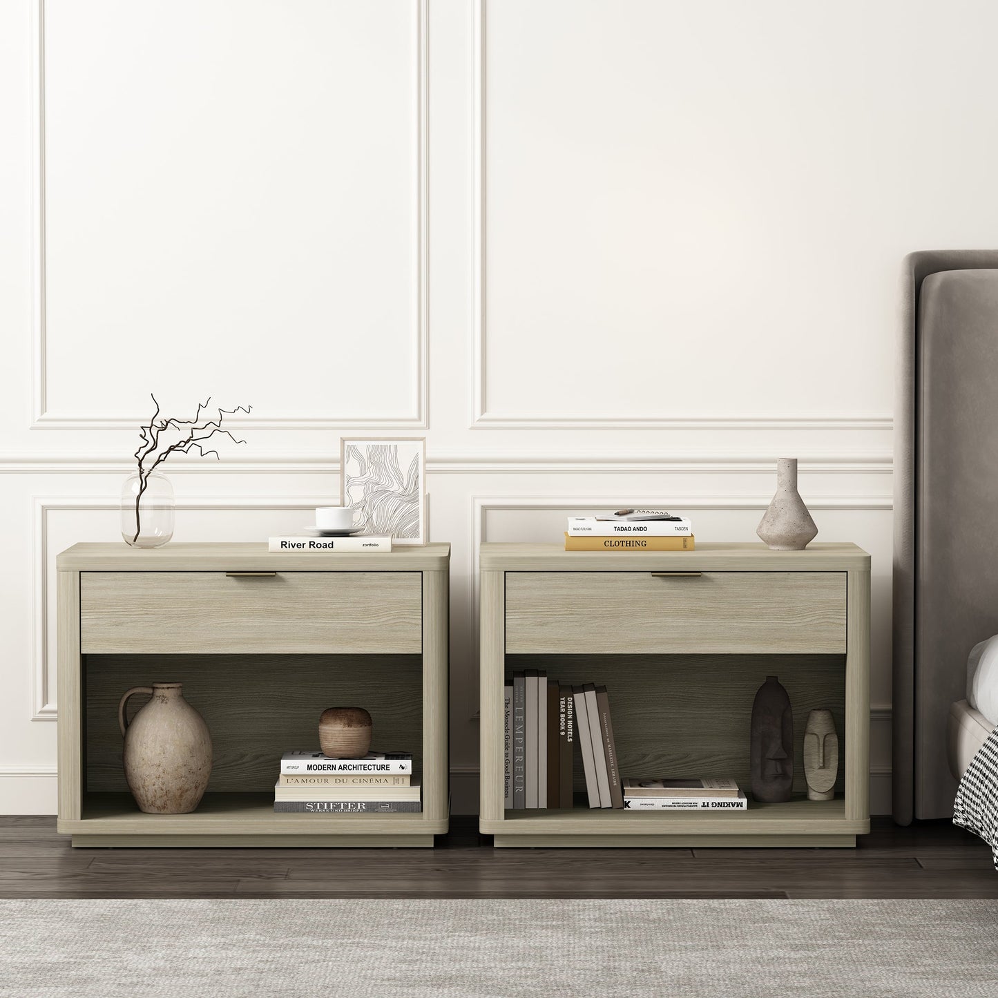 Evelyn 32" Nightstand 2.0 in Natural (set of 2) - Ornate Home