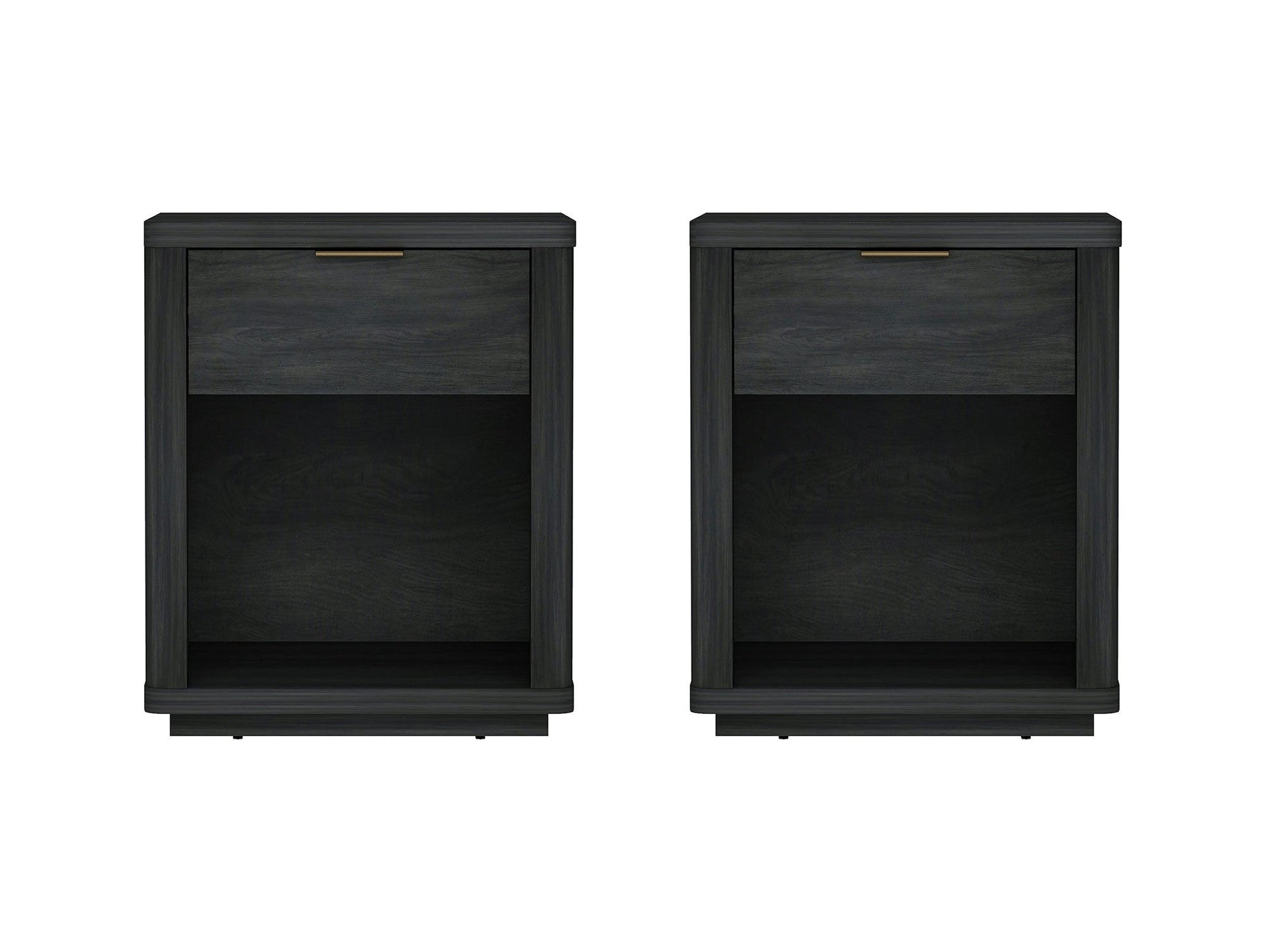 Evelyn Nightstand in Charcoal Grey (set of 2) - Ornate Home