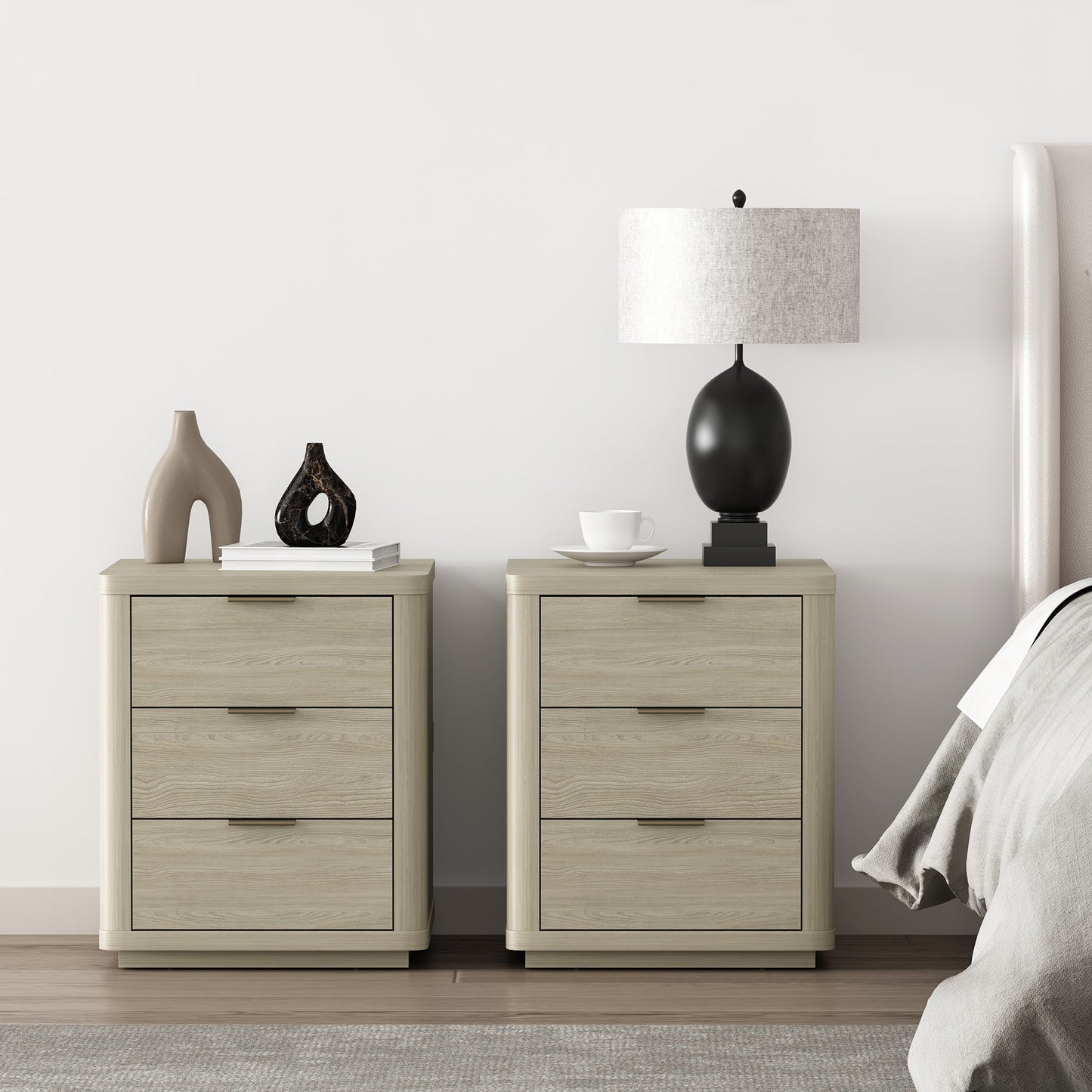 Evelyn Nightstand in Natural (set of 2) - Ornate Home