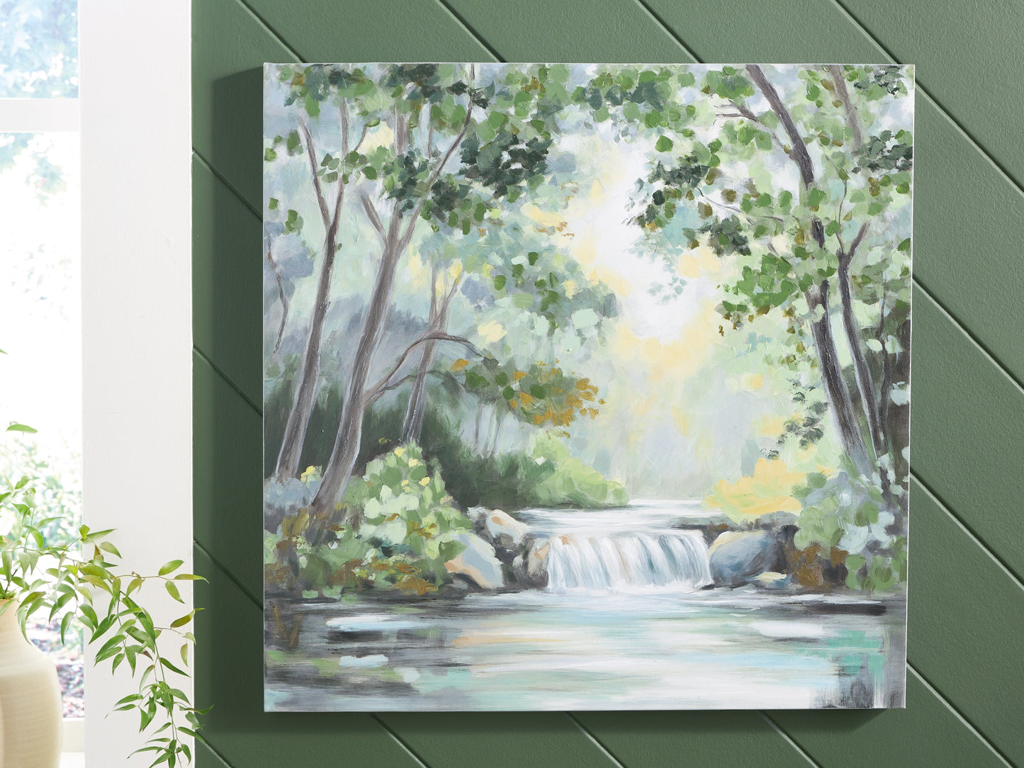 Evermaddick Green/Gray/White Wall Art- Viva Furn
