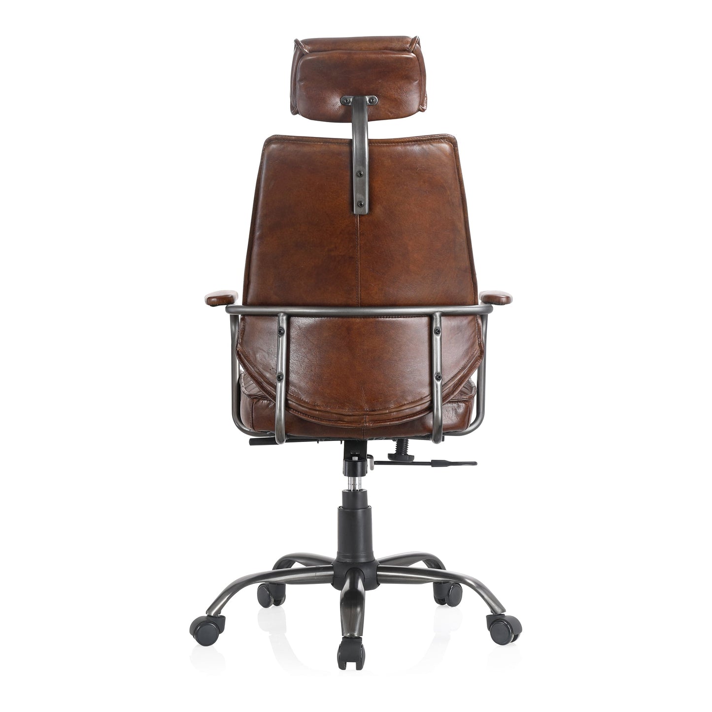 Executive Dark Brown Leather Office Chair - Ornate Home