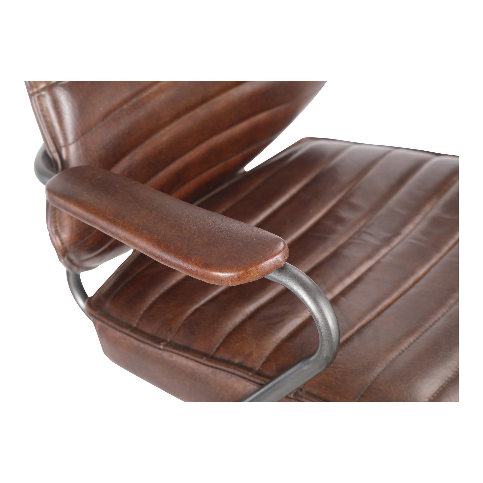 Executive Dark Brown Leather Office Chair - Ornate Home
