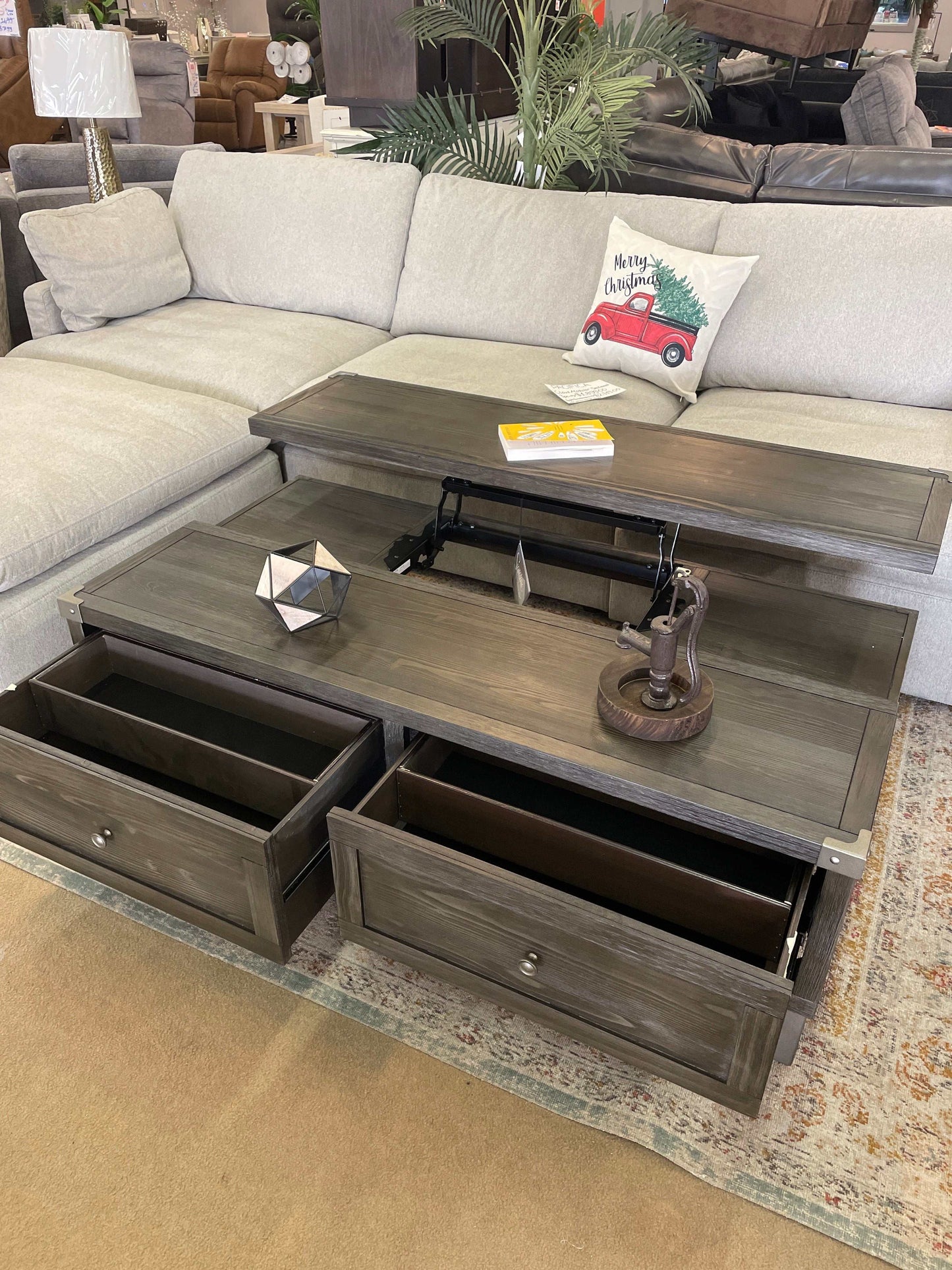 Todoe Dark Gray Lift Top Coffee Table