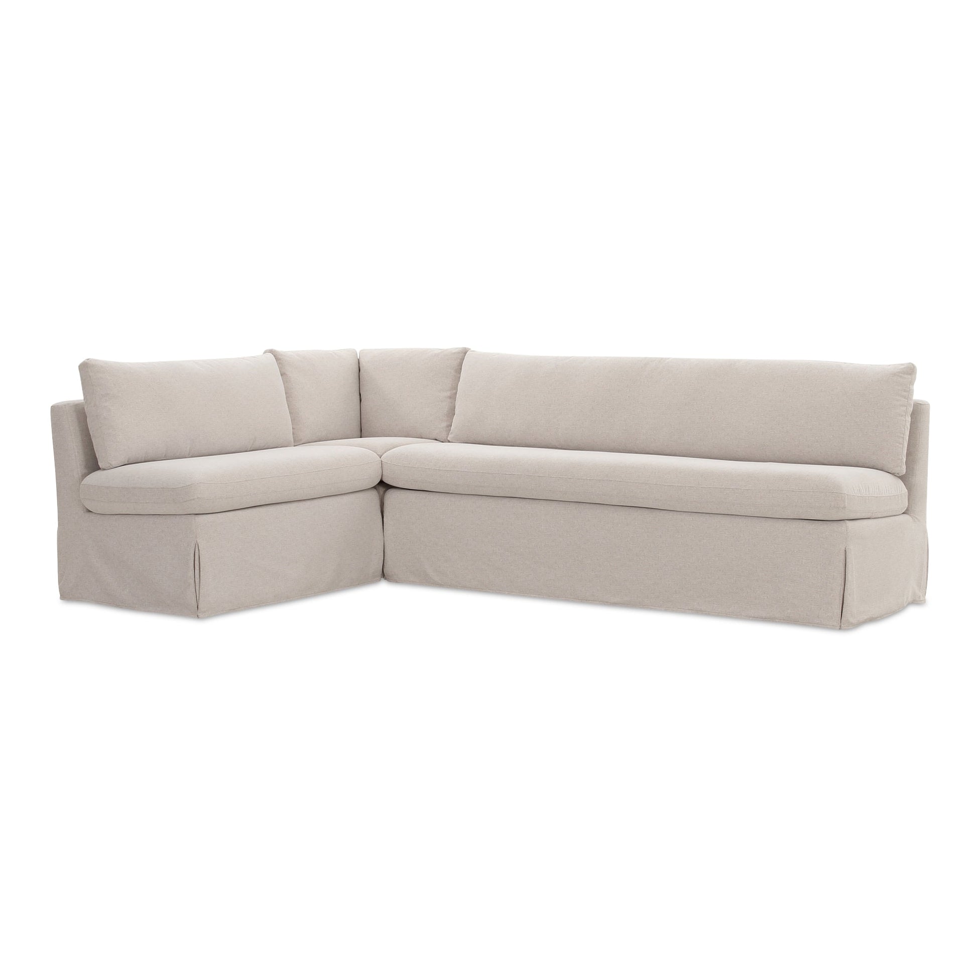 Fable Beige L Shape Slipcover 100.5" Dining Banquette - Ornate Home