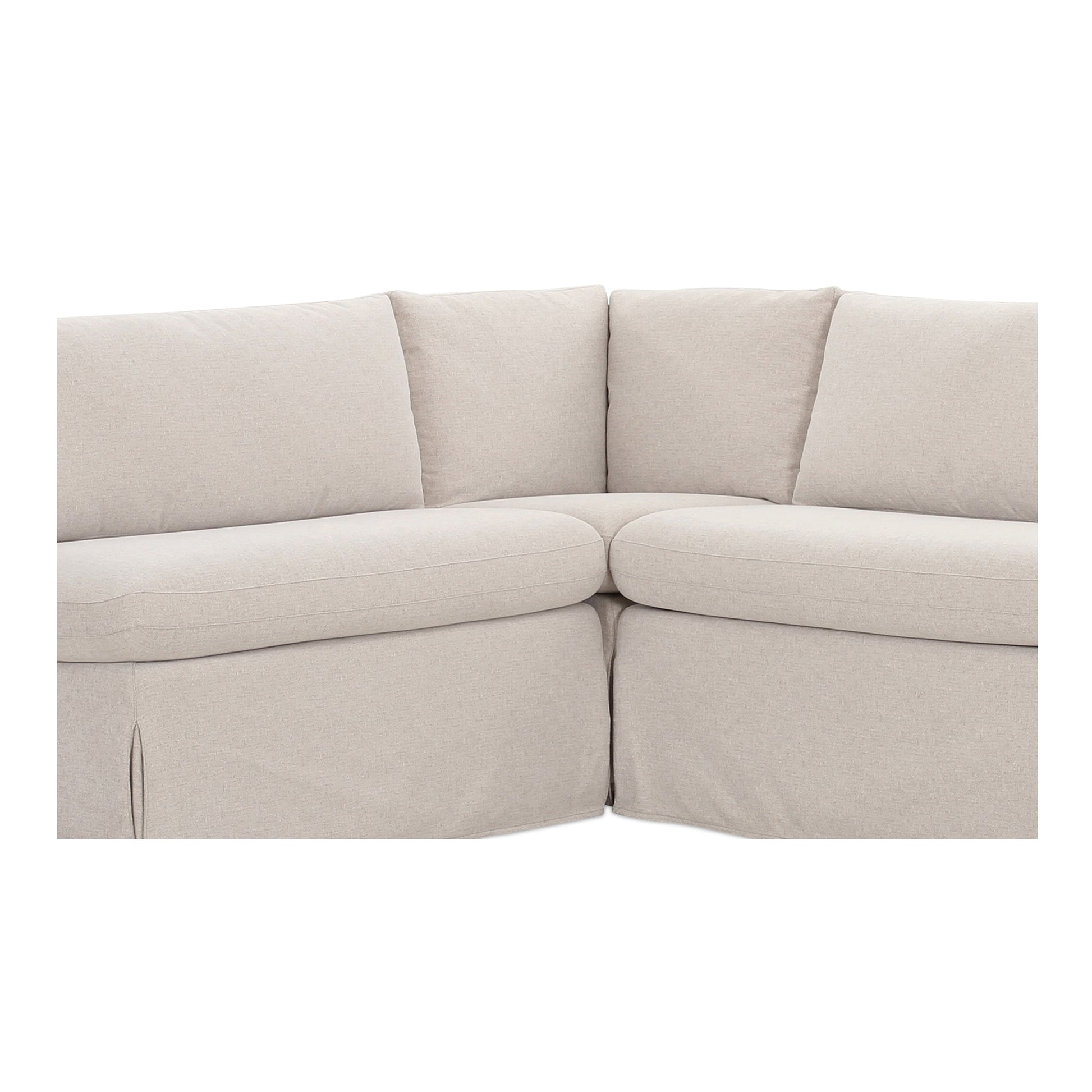 Fable Beige L Shape Slipcover 100.5" Dining Banquette - Ornate Home