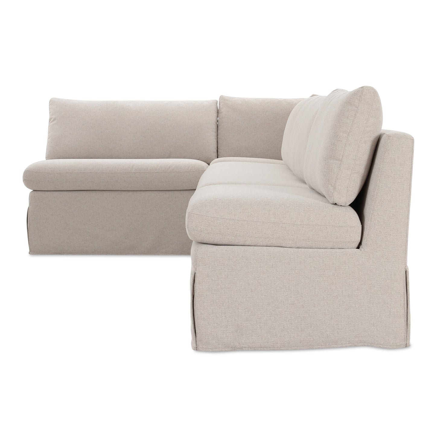 Fable Beige L Shape Slipcover 125.5" Dining Banquette - Ornate Home
