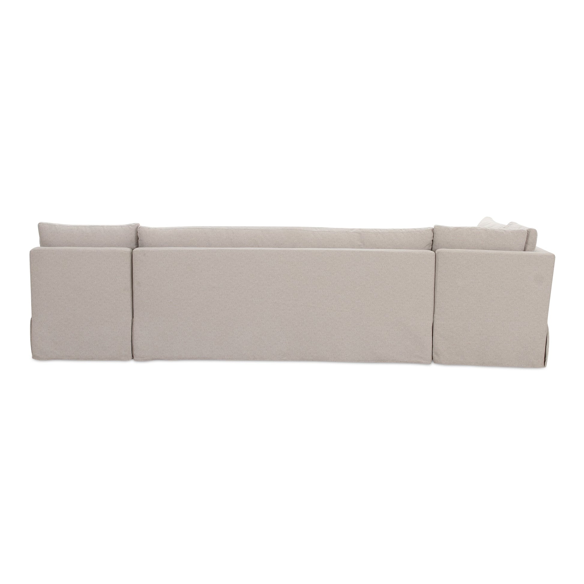 Fable Beige L Shape Slipcover 125.5" Dining Banquette - Ornate Home