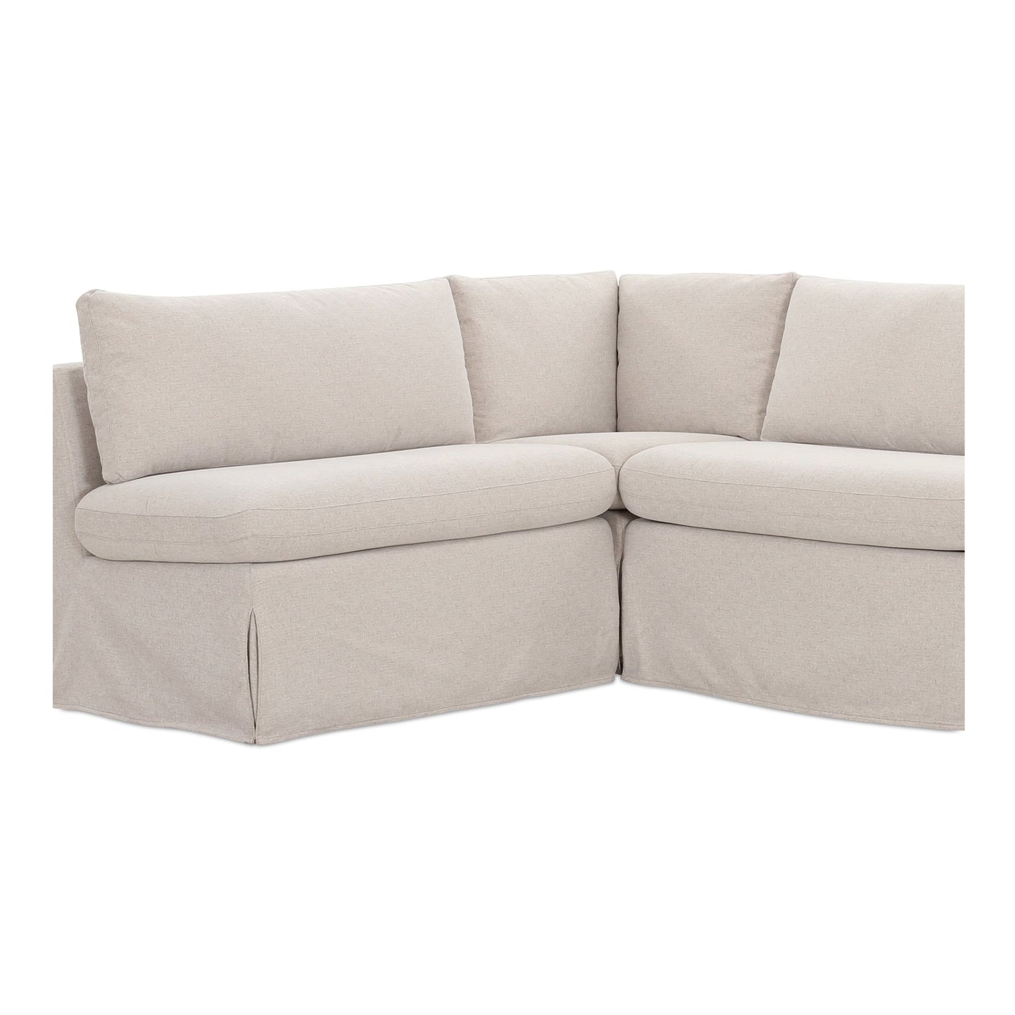 Fable Beige L Shape Slipcover 125.5" Dining Banquette - Ornate Home
