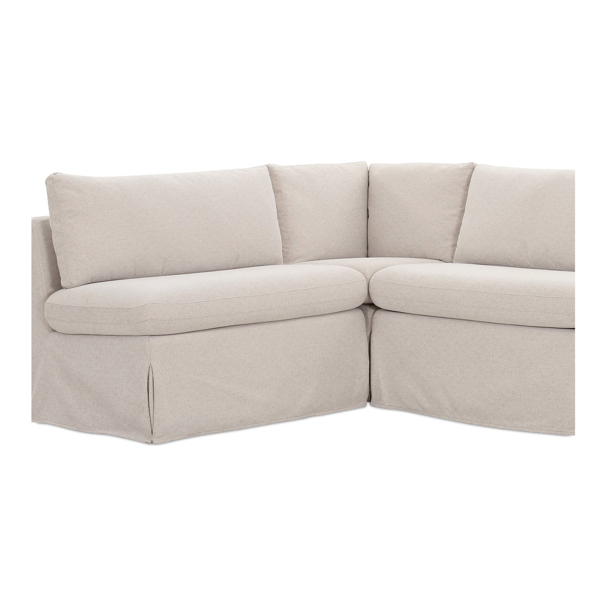 Fable Beige L Shape Slipcover 125.5" Dining Banquette - Ornate Home