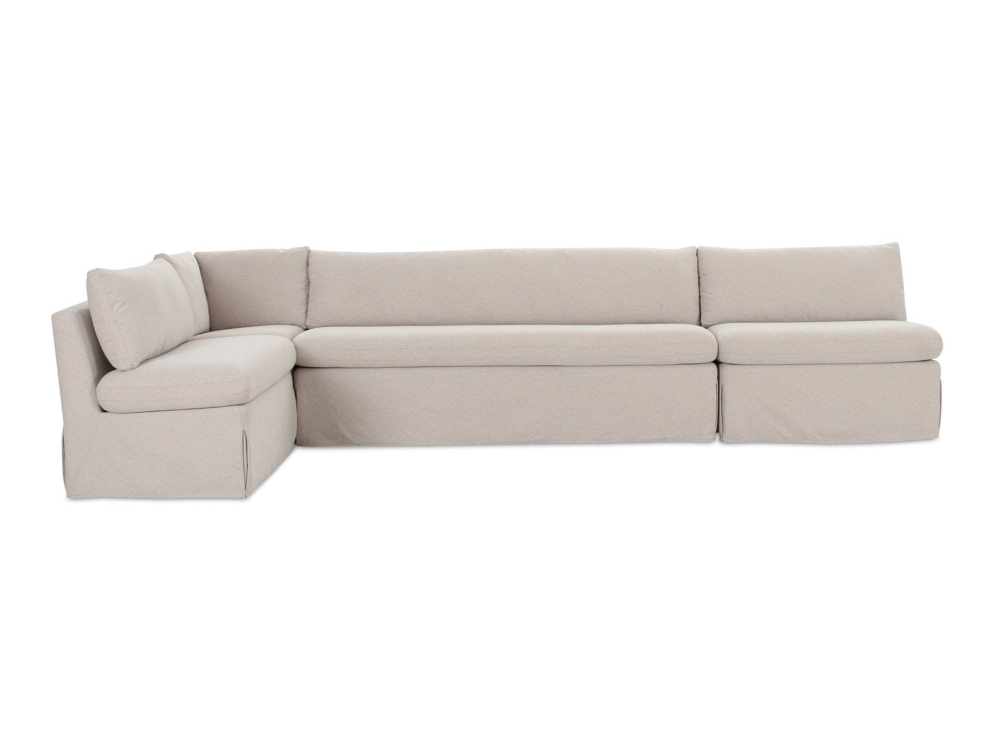 Fable Beige L Shape Slipcover 139.5" Dining Banquette - Ornate Home