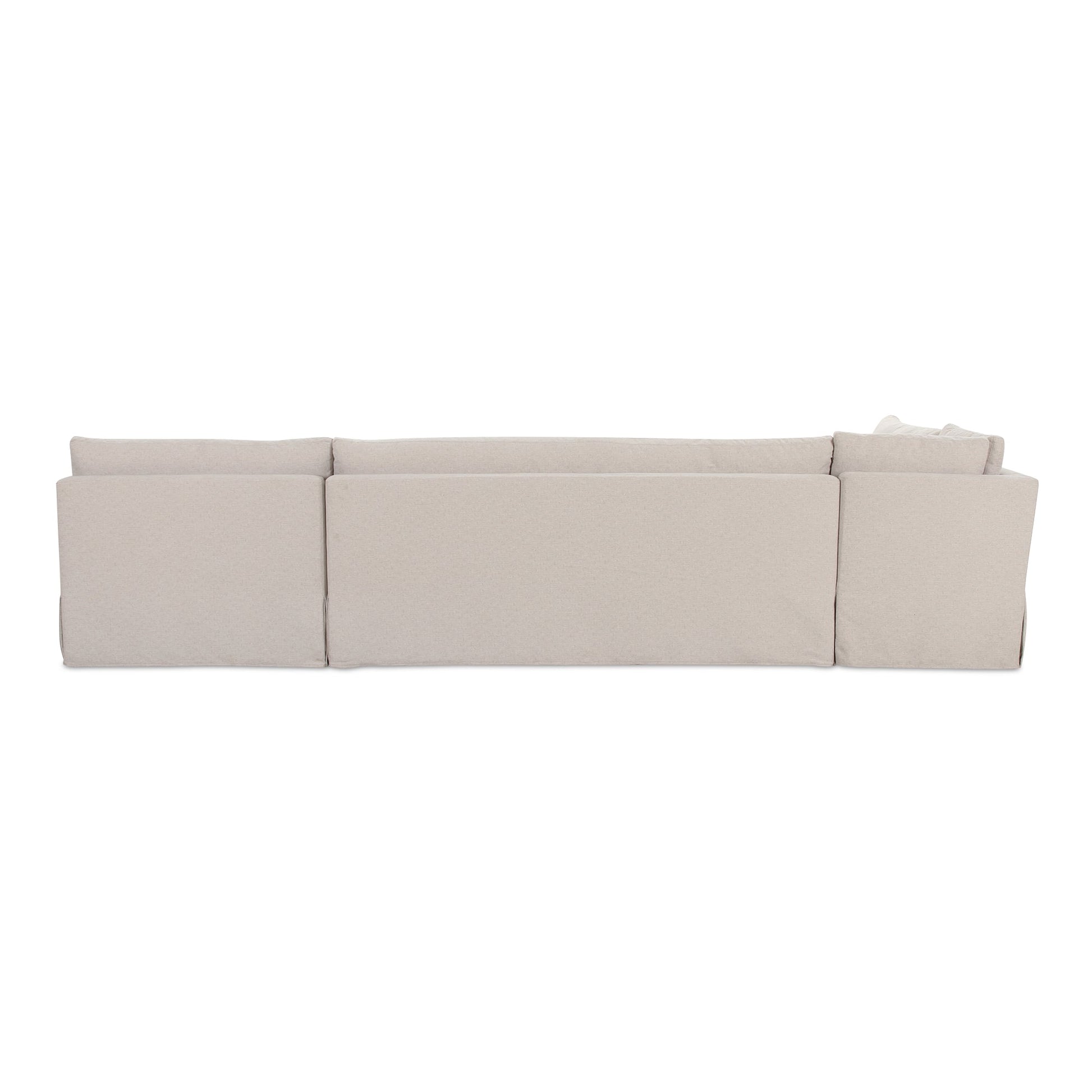 Fable Beige L Shape Slipcover 139.5" Dining Banquette - Ornate Home