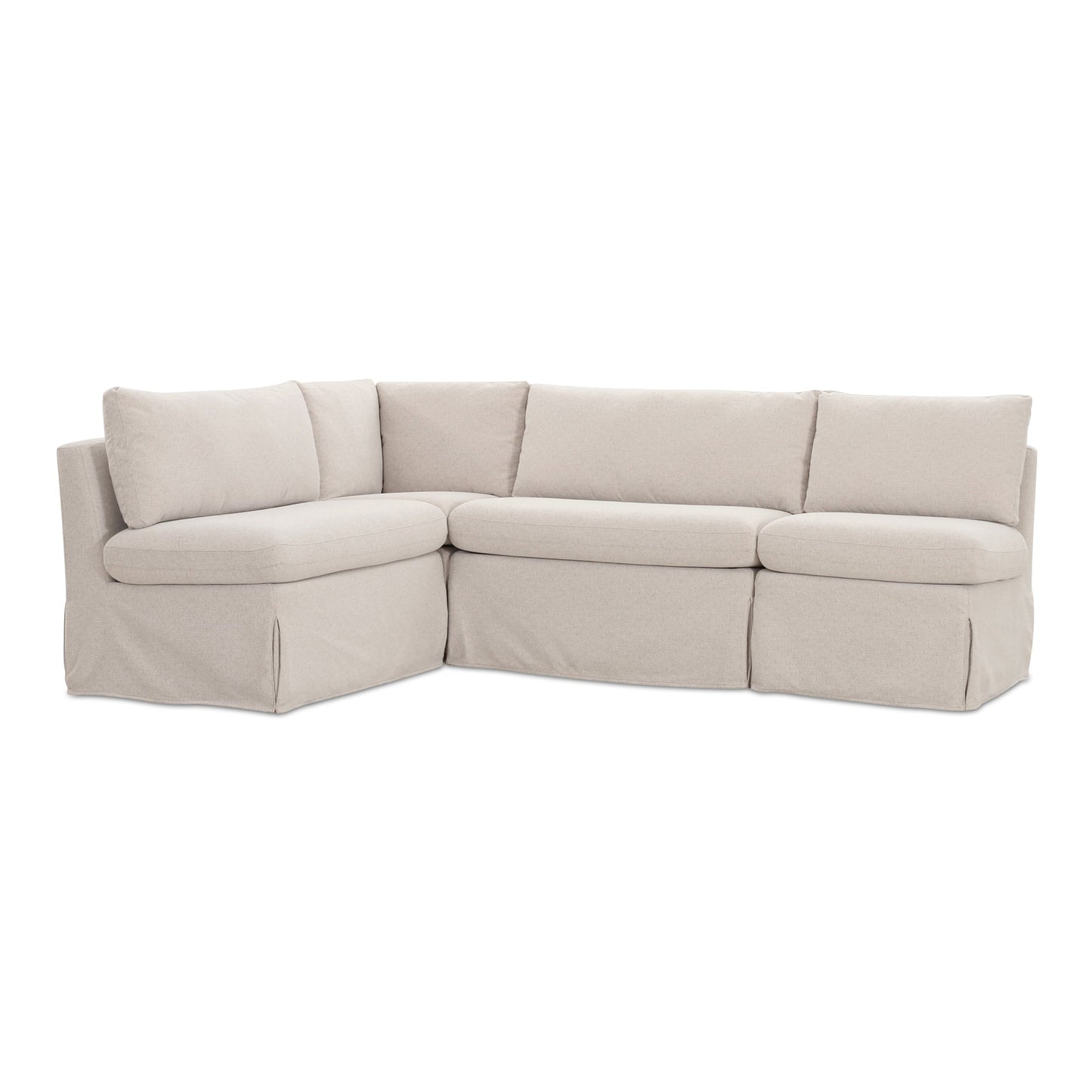 Fable Beige L Shape Slipcover 96" Dining Banquette - Ornate Home