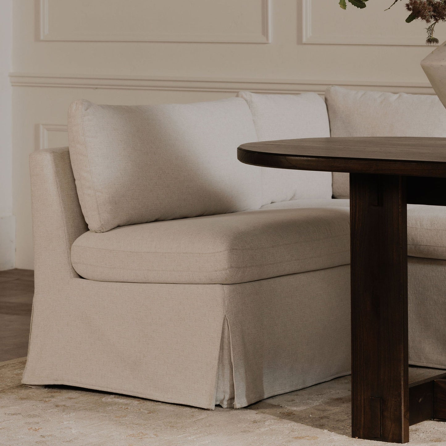 Fable Beige Slipcover Dining Chair and Half - Ornate Home