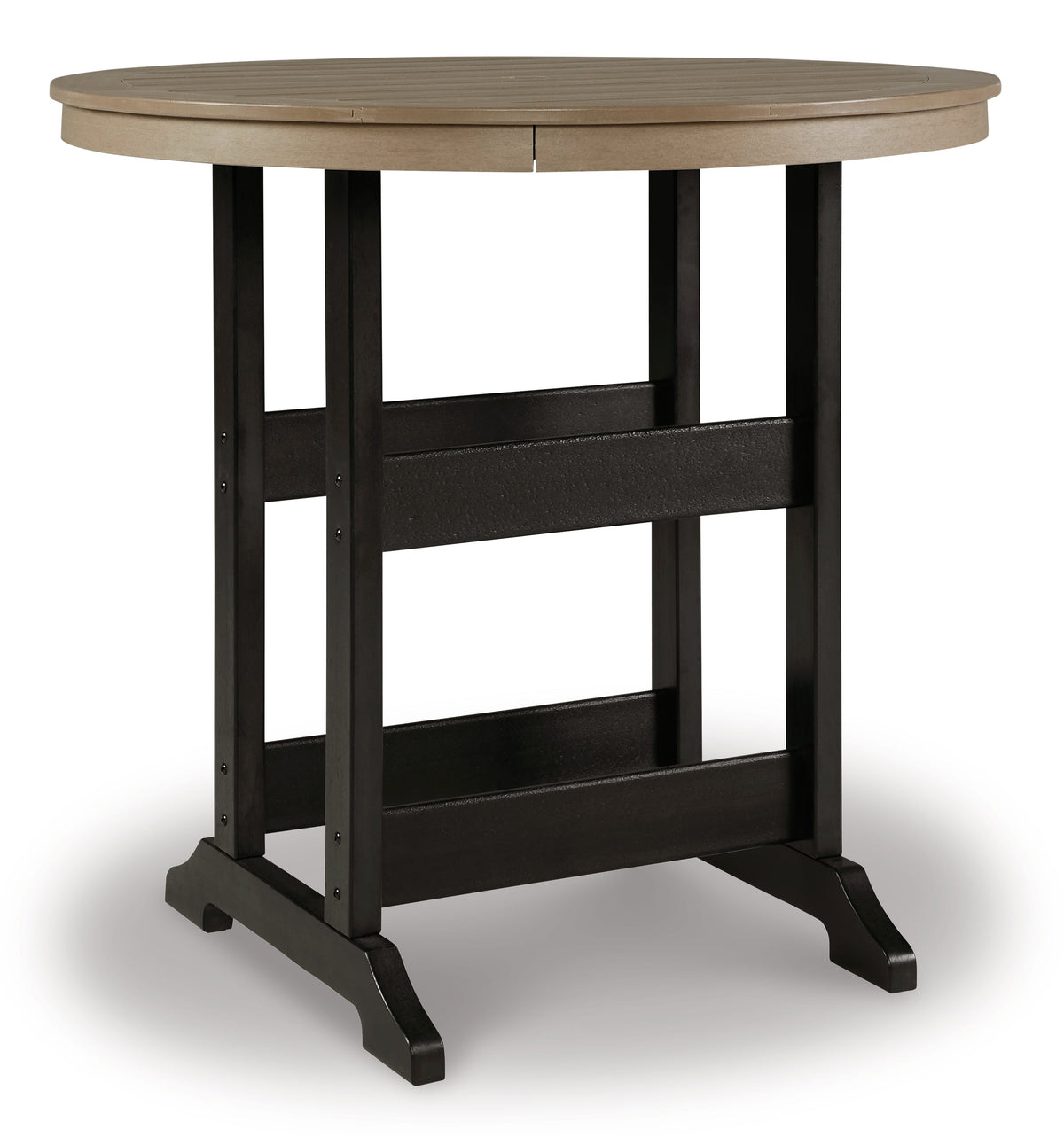 Fairen Trail Black/Driftwood Outdoor Counter Height Dining Table with 2 Barstools - Ornate Home