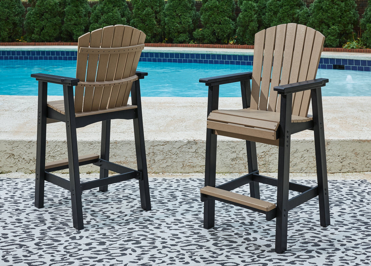 Fairen Trail Black/Driftwood Outdoor Counter Height Dining Table with 2 Barstools - Ornate Home