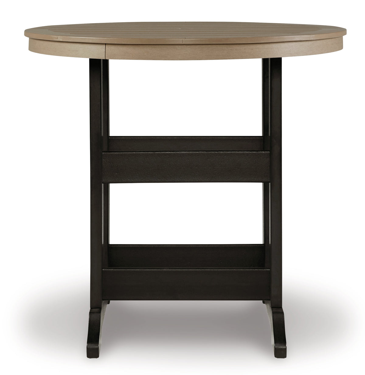 Fairen Trail Black/Driftwood Outdoor Counter Height Dining Table with 4 Barstools - Ornate Home