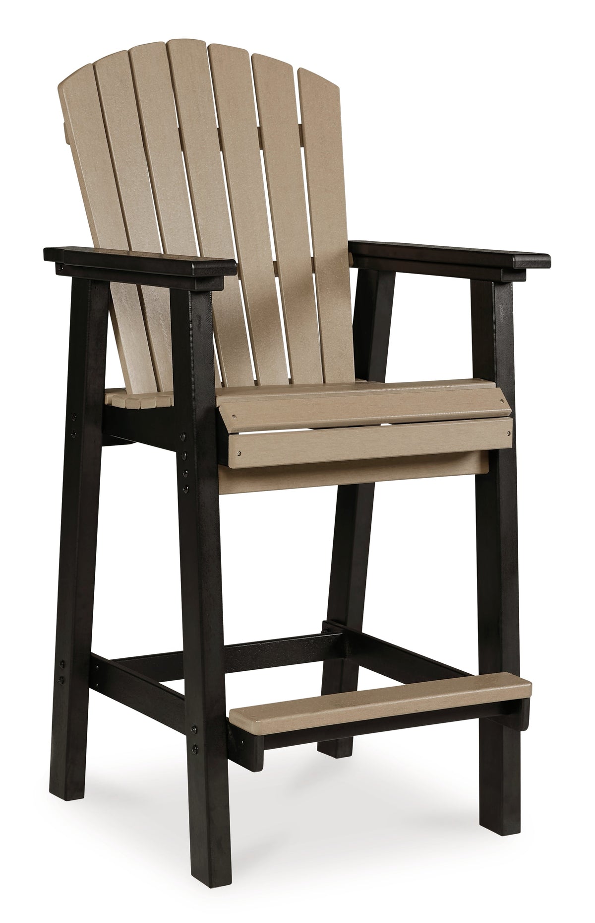 Fairen Trail Black/Driftwood Outdoor Counter Height Dining Table with 4 Barstools - Ornate Home
