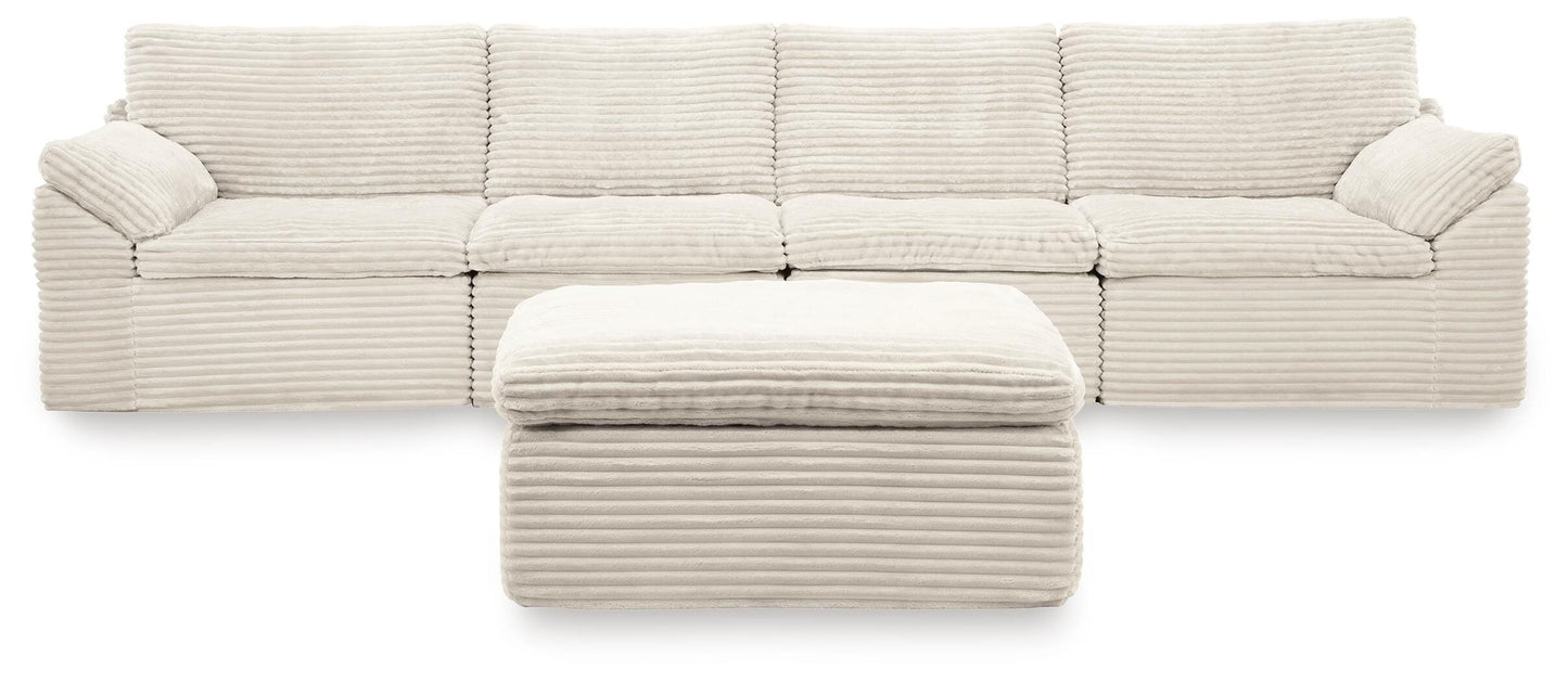 Fannin Ivory 4-Piece Sectional with Ottoman- Viva Furn