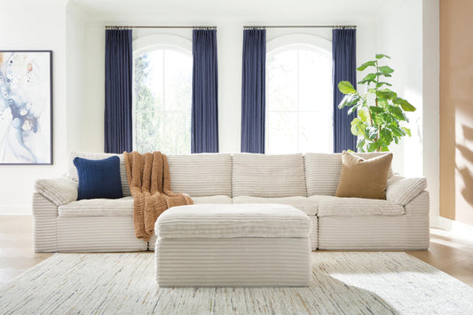 Fannin Ivory 4-Piece Sectional with Ottoman- Viva Furn