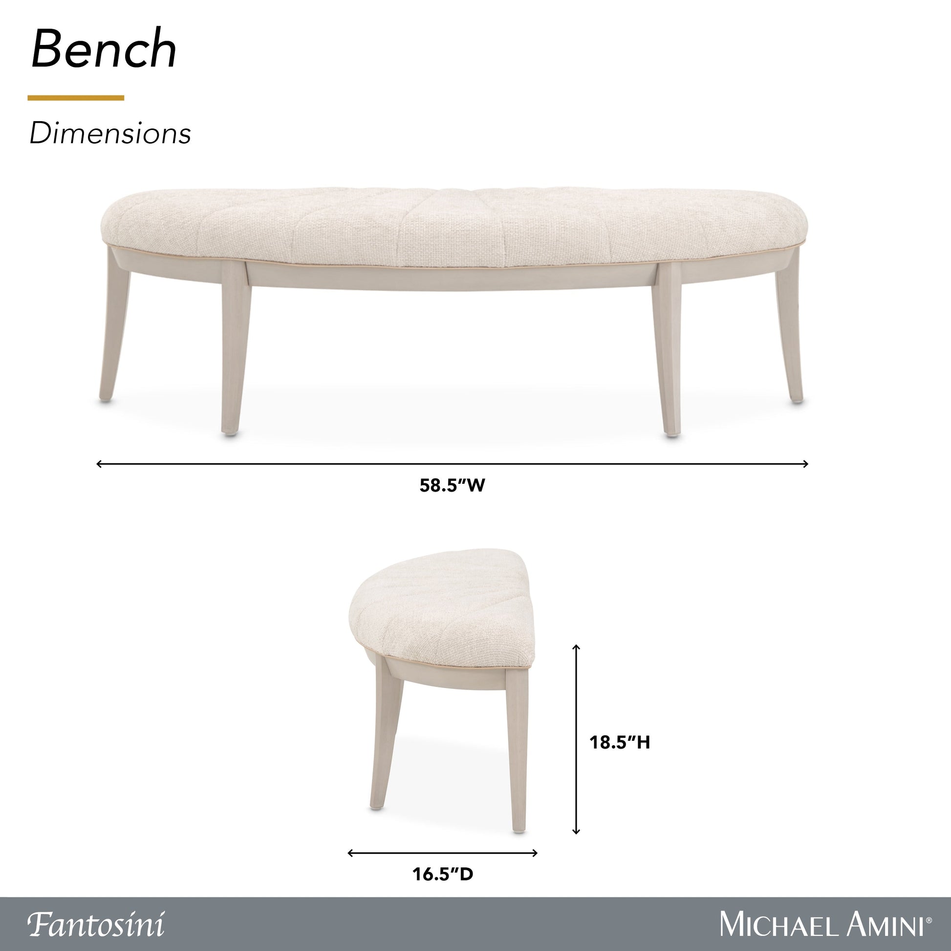 Fantosini Silver Mist Bed Bench - Ornate Home