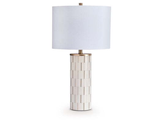 Faridworth White/Gold Poly Table Lamp (1/CN)- Viva Furn