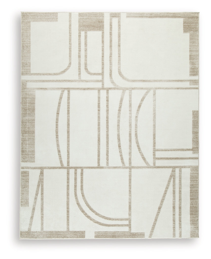 Farongrove Ivory/Beige Large Rug- Viva Furn