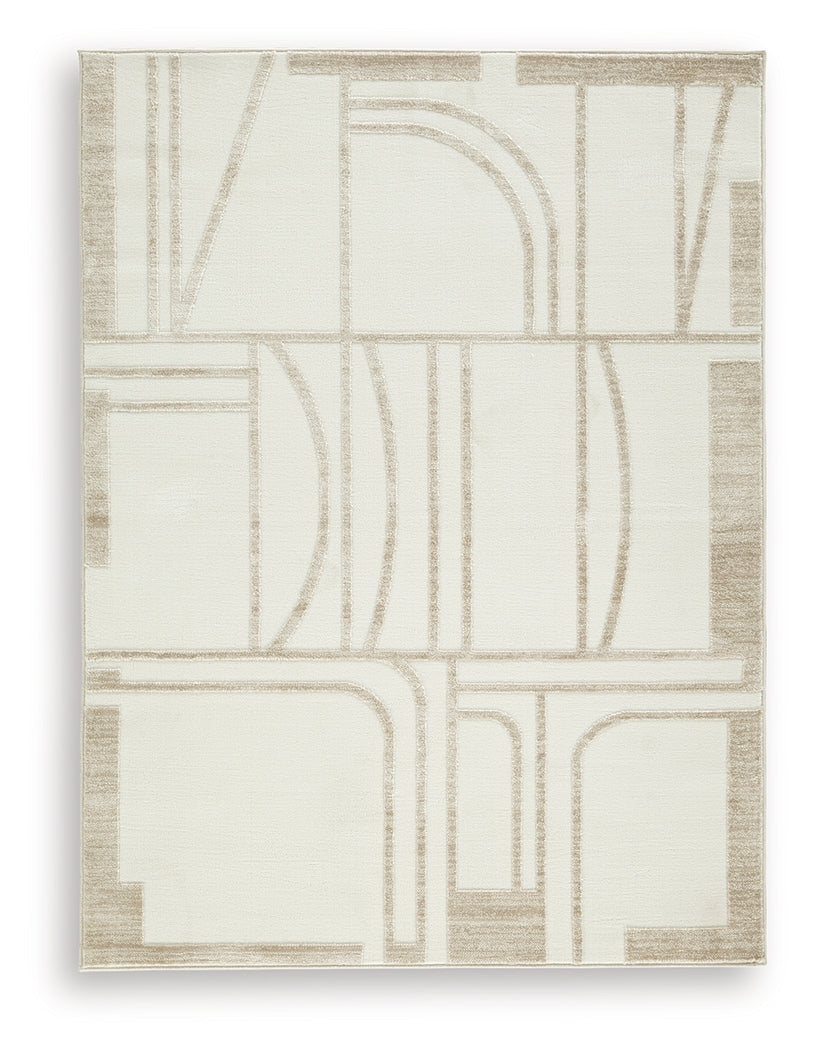 Farongrove Ivory/Beige Medium Rug- Viva Furn