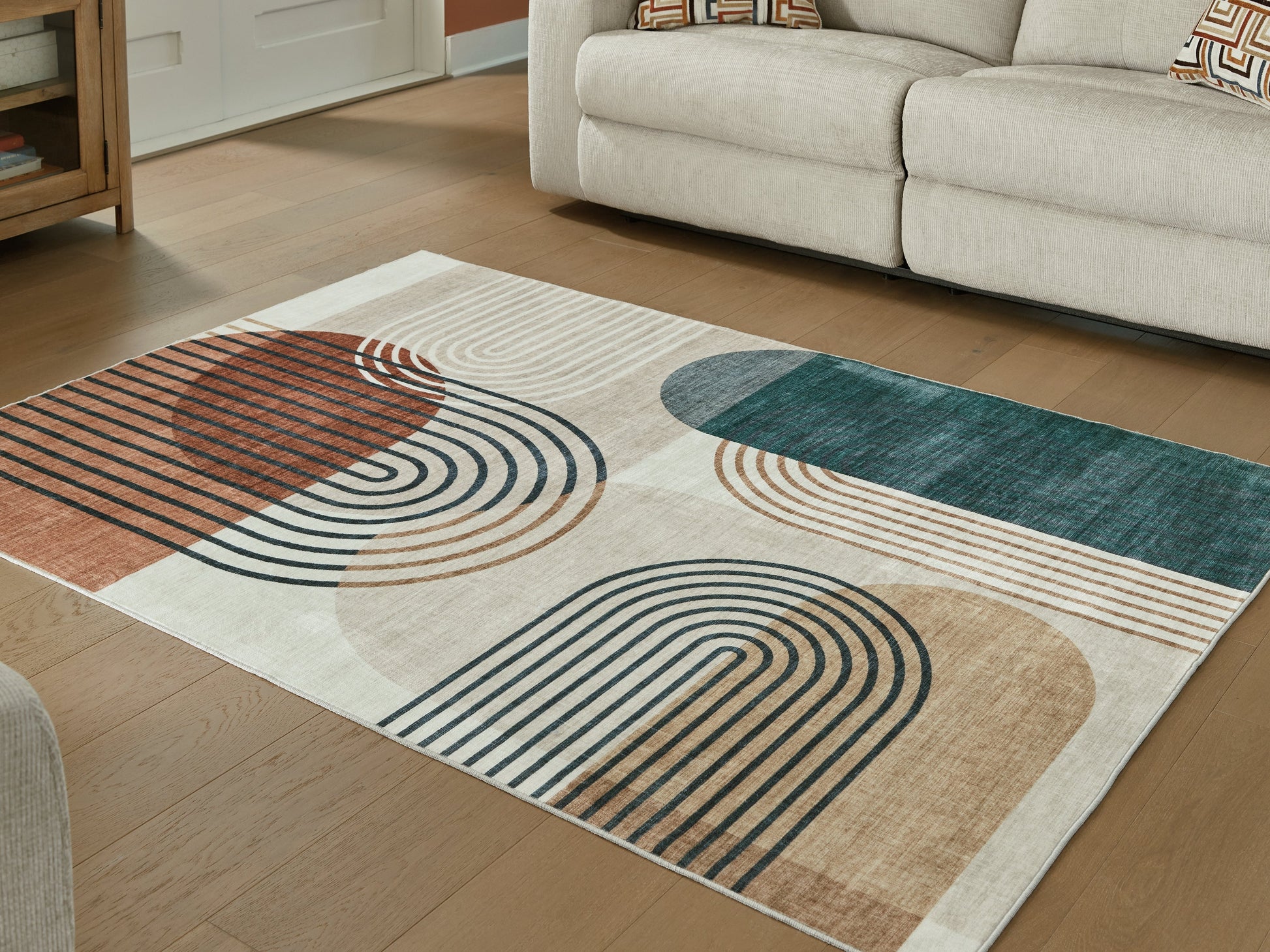 Farrendale Multi Washable Medium Rug- Viva Furn