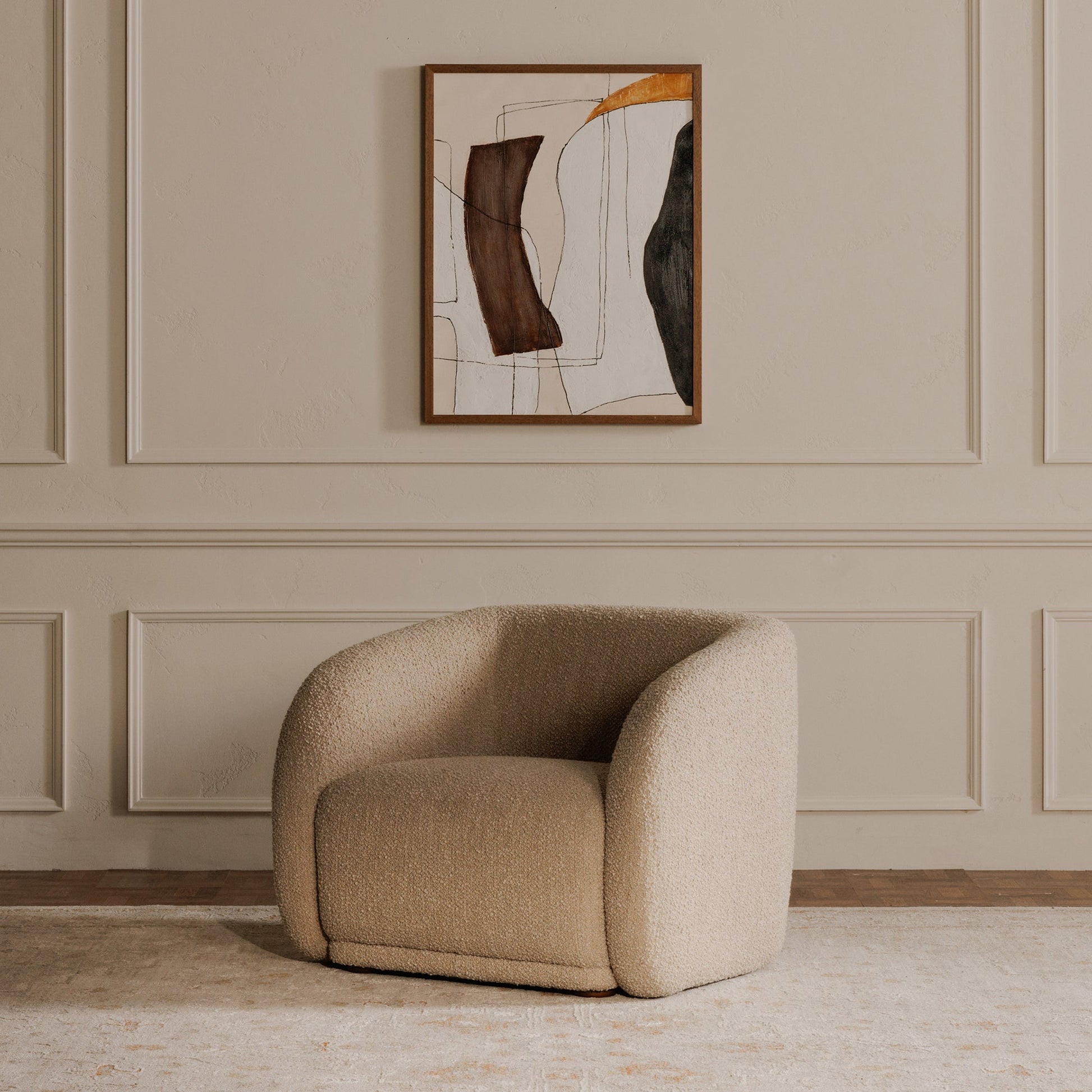 Faye Beige Boucle Accent Chair - Ornate Home
