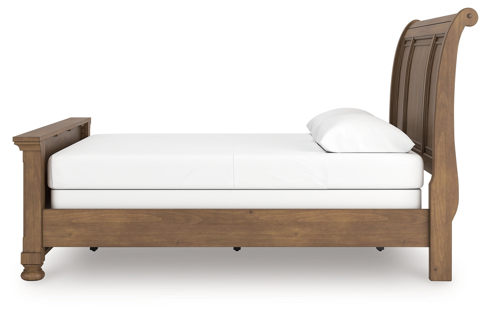 Feddinger Medium Brown Queen Sleigh Bed- Viva Furn