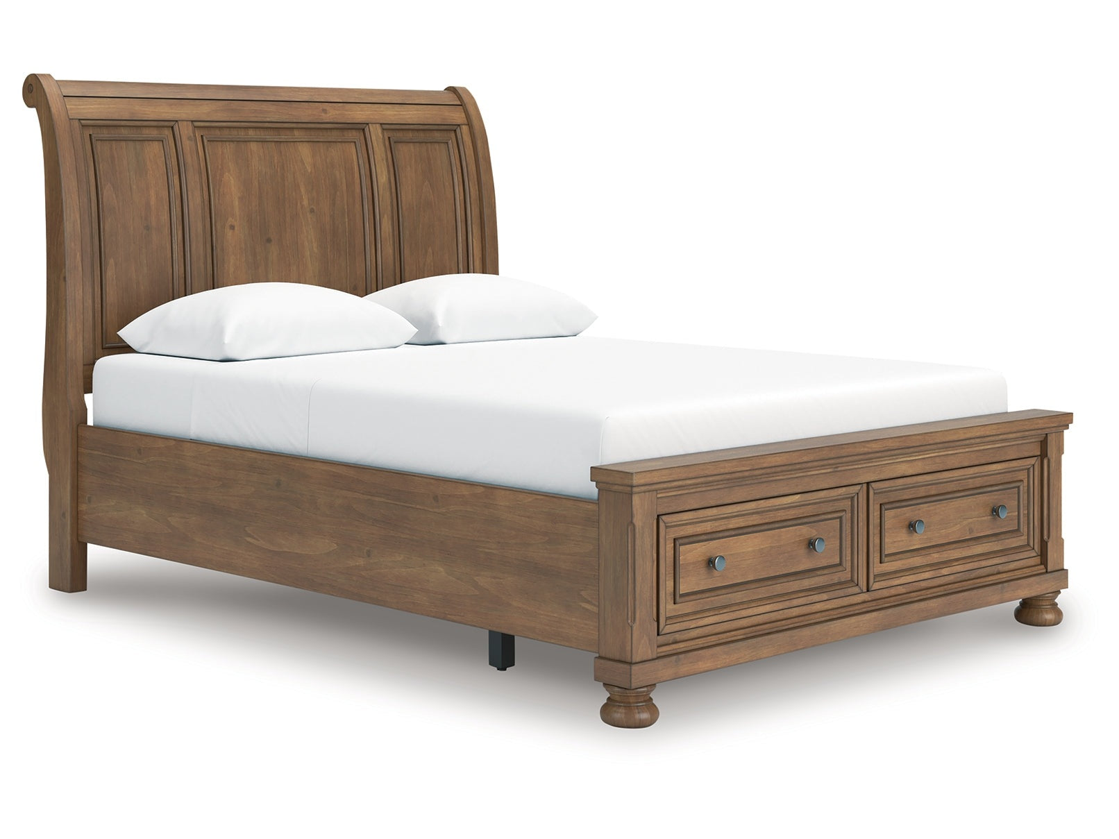 Feddinger Medium Brown Queen Storage Sleigh Bed- Viva Furn