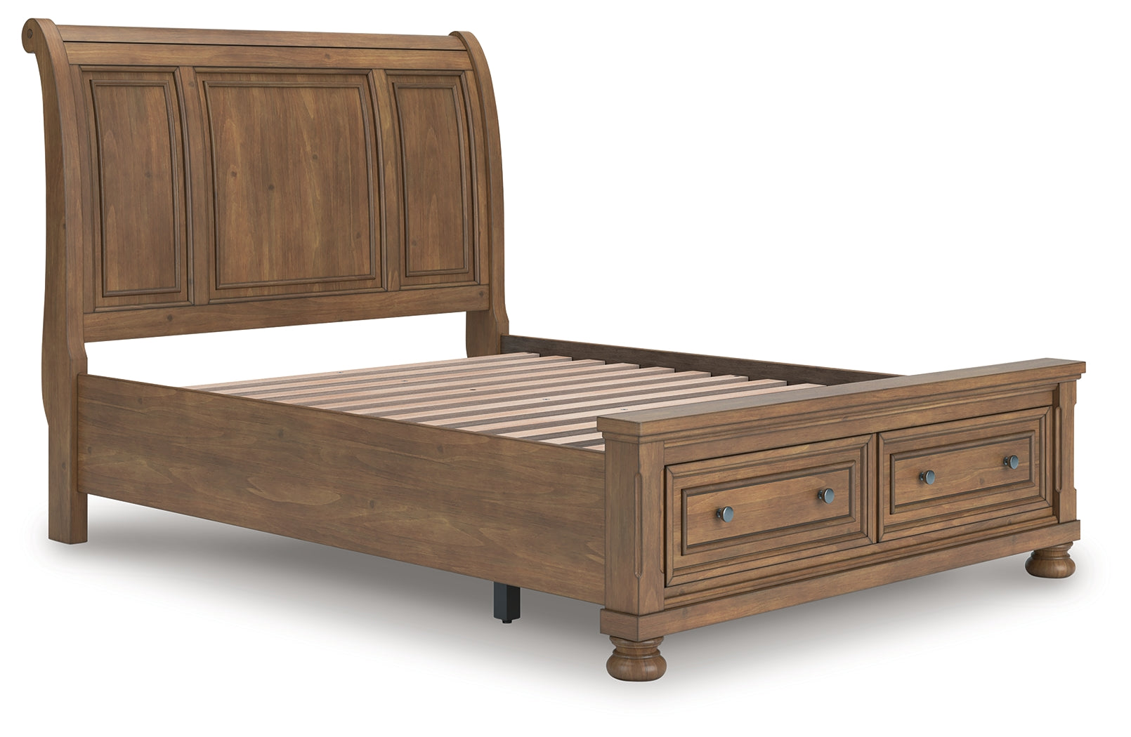 Feddinger Medium Brown Queen Storage Sleigh Bed- Viva Furn