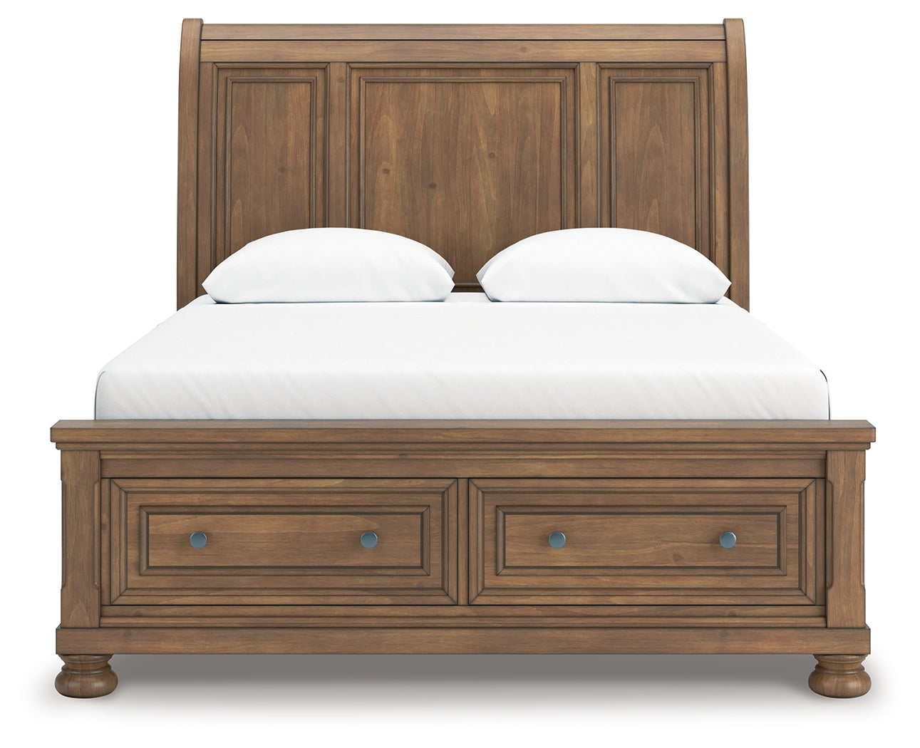 Feddinger Medium Brown Queen Storage Sleigh Bed- Viva Furn