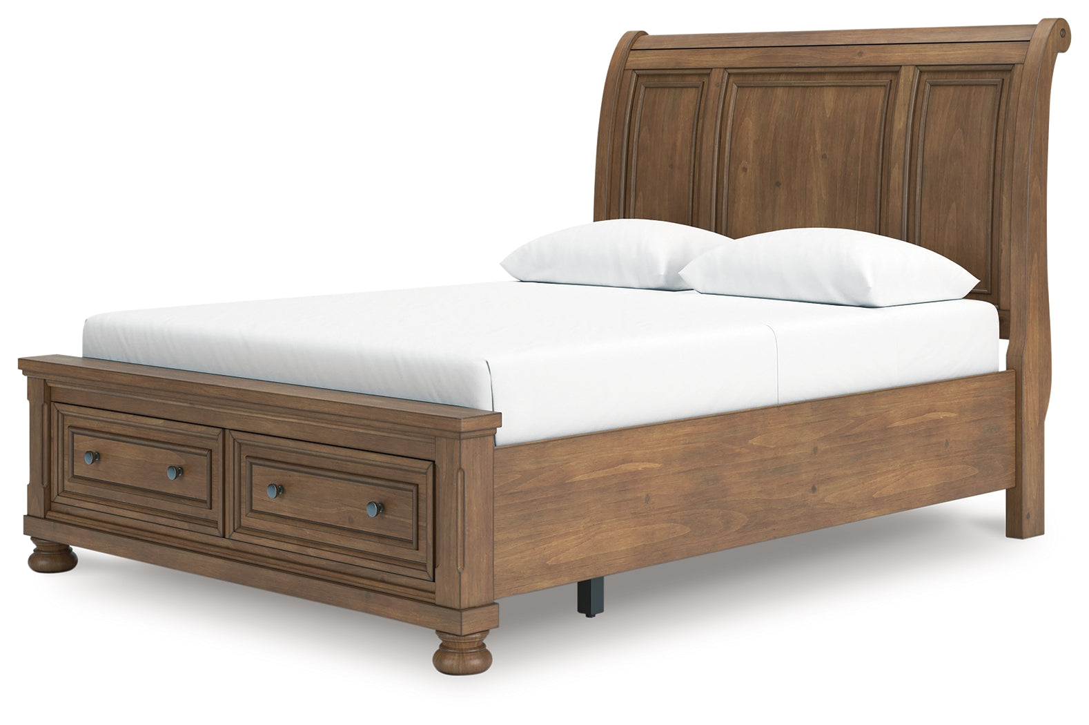 Feddinger Medium Brown Queen Storage Sleigh Bed- Viva Furn