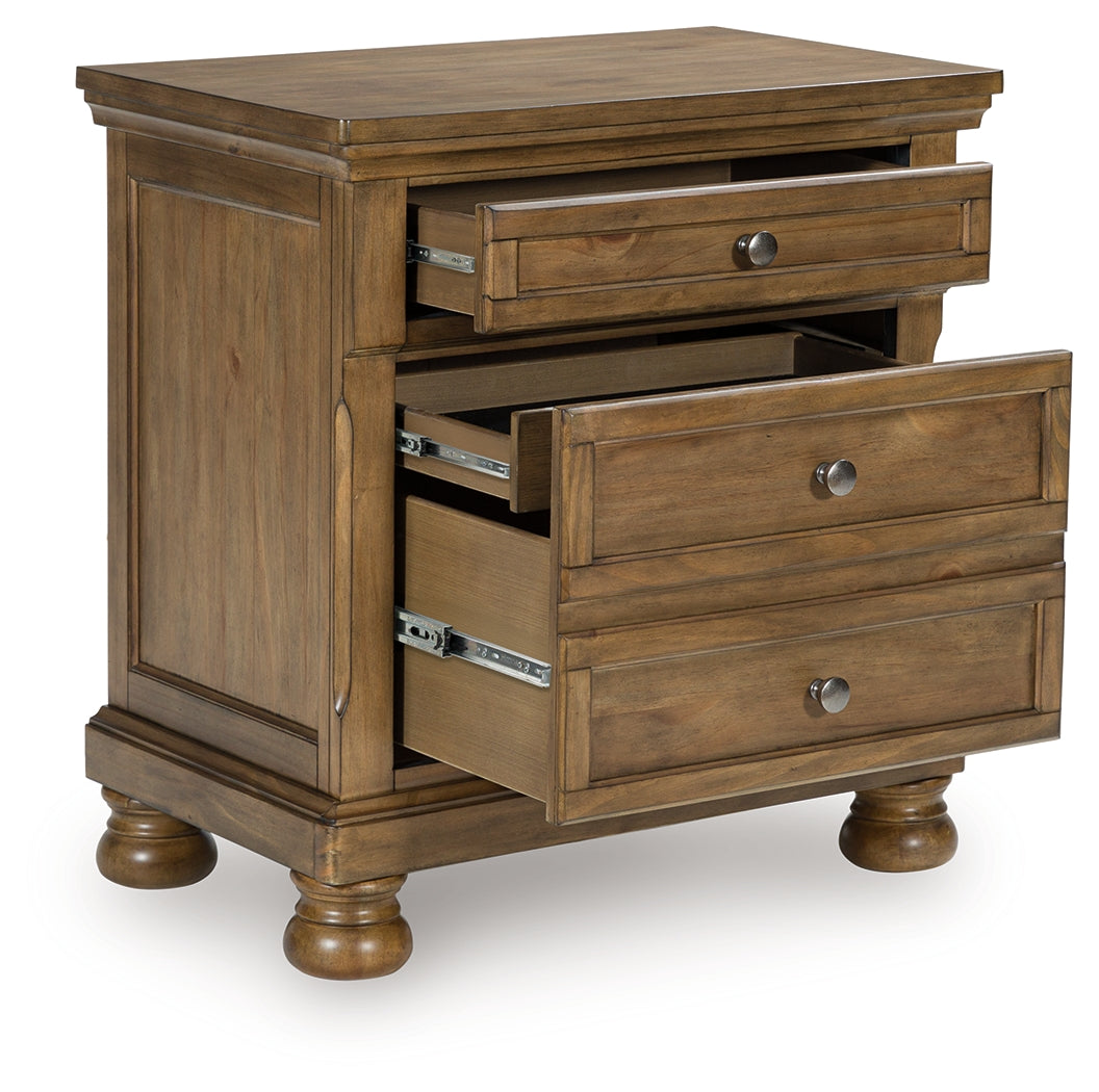 Feddinger Medium Brown Two Drawer Nightstand- Viva Furn