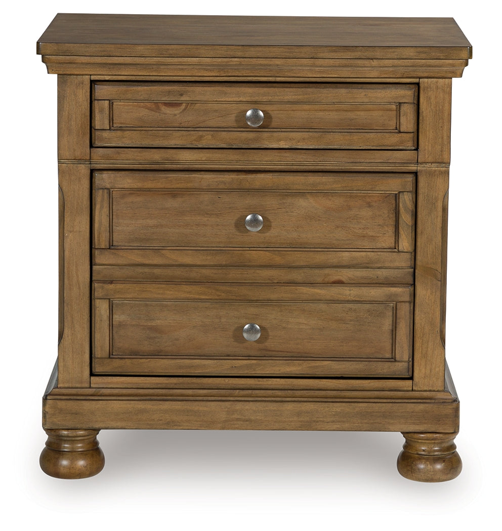 Feddinger Medium Brown Two Drawer Nightstand- Viva Furn
