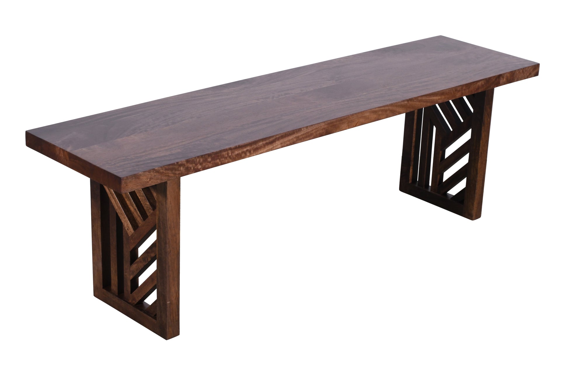Fevano Solid Wood Dining Bench in Smoked Brown - Ornate Home
